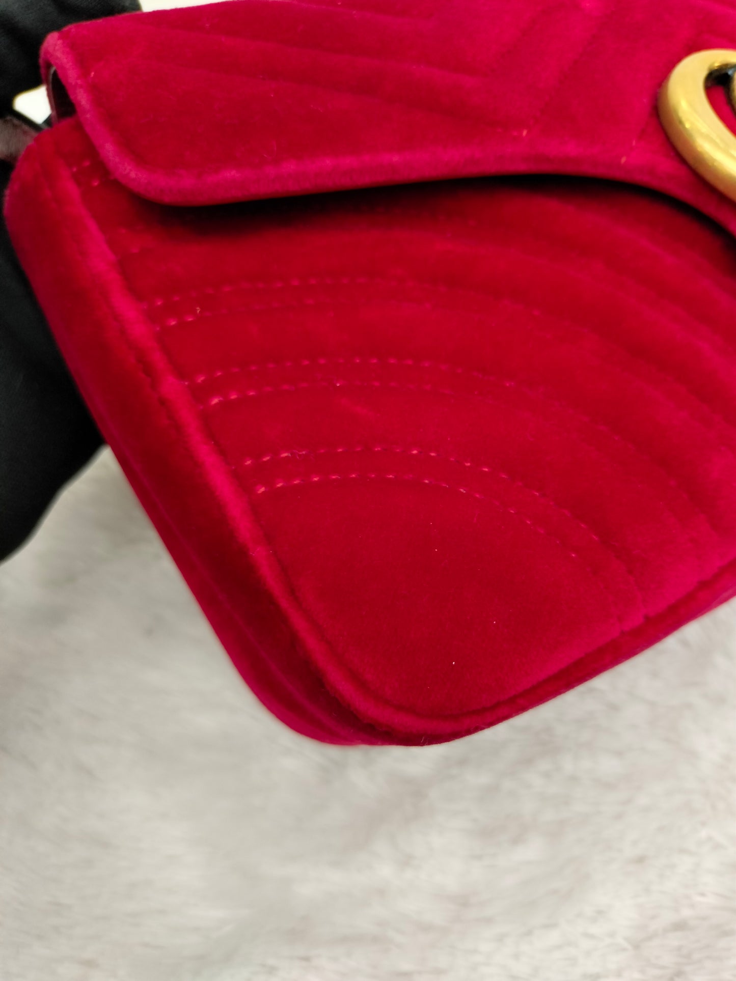 Gucci Marmont Small Velvet Red GHW 2018