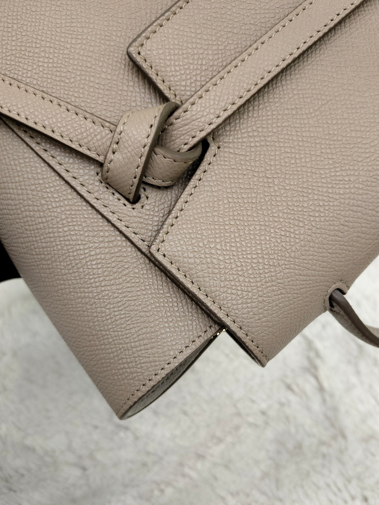 Celine Nano Belt Grained Light Taupe GHW 2019