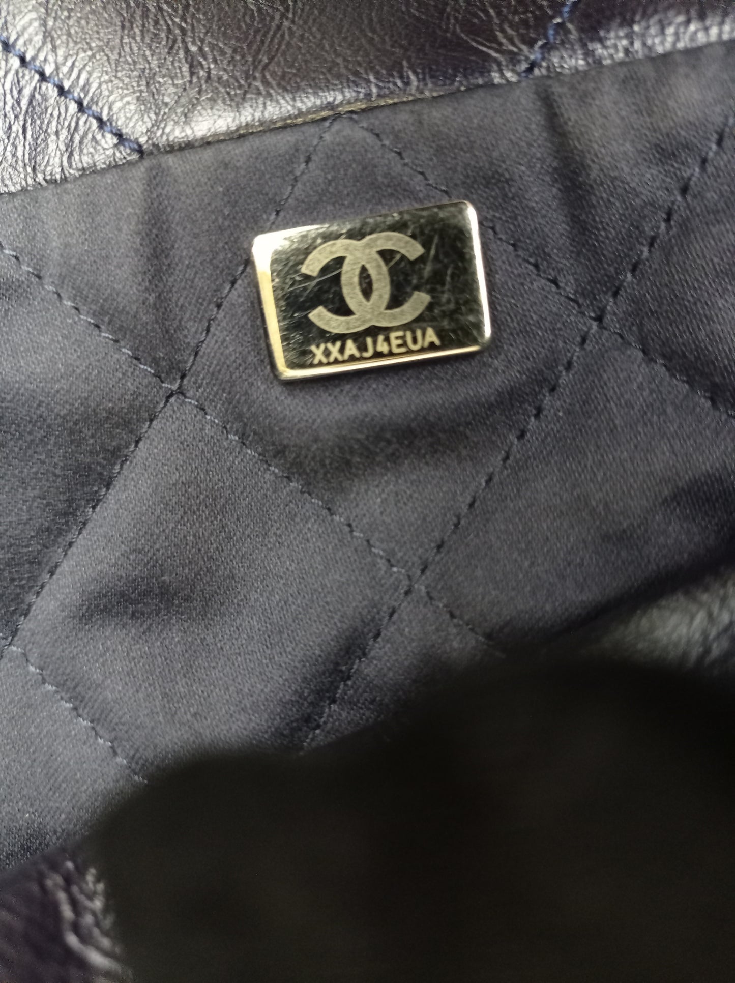 Chanel C22 Small Calfskin Iridescent Blue Metallic (CHIP)