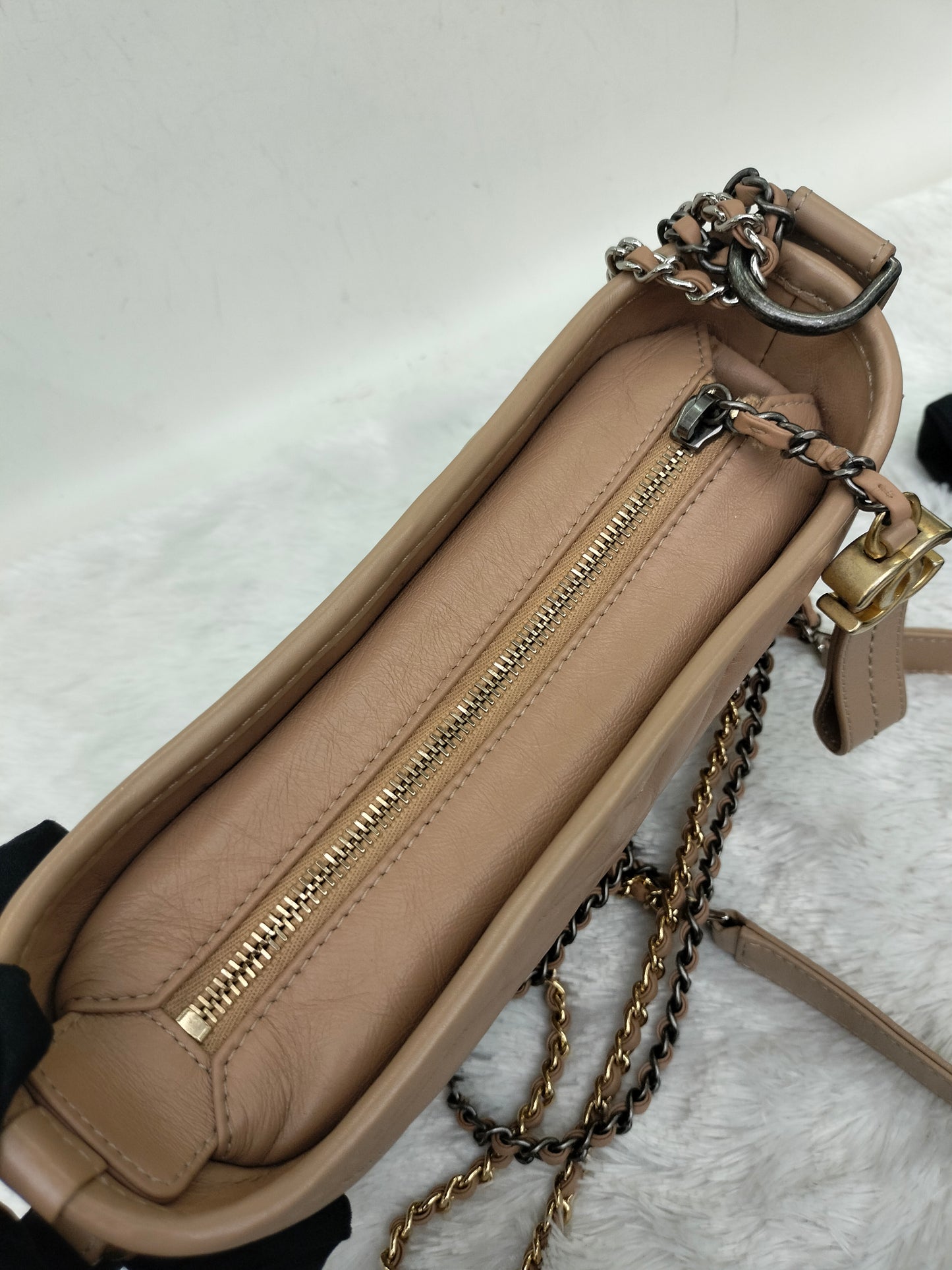 Chanel Gabrielle Small Chevron Beige GHW #29