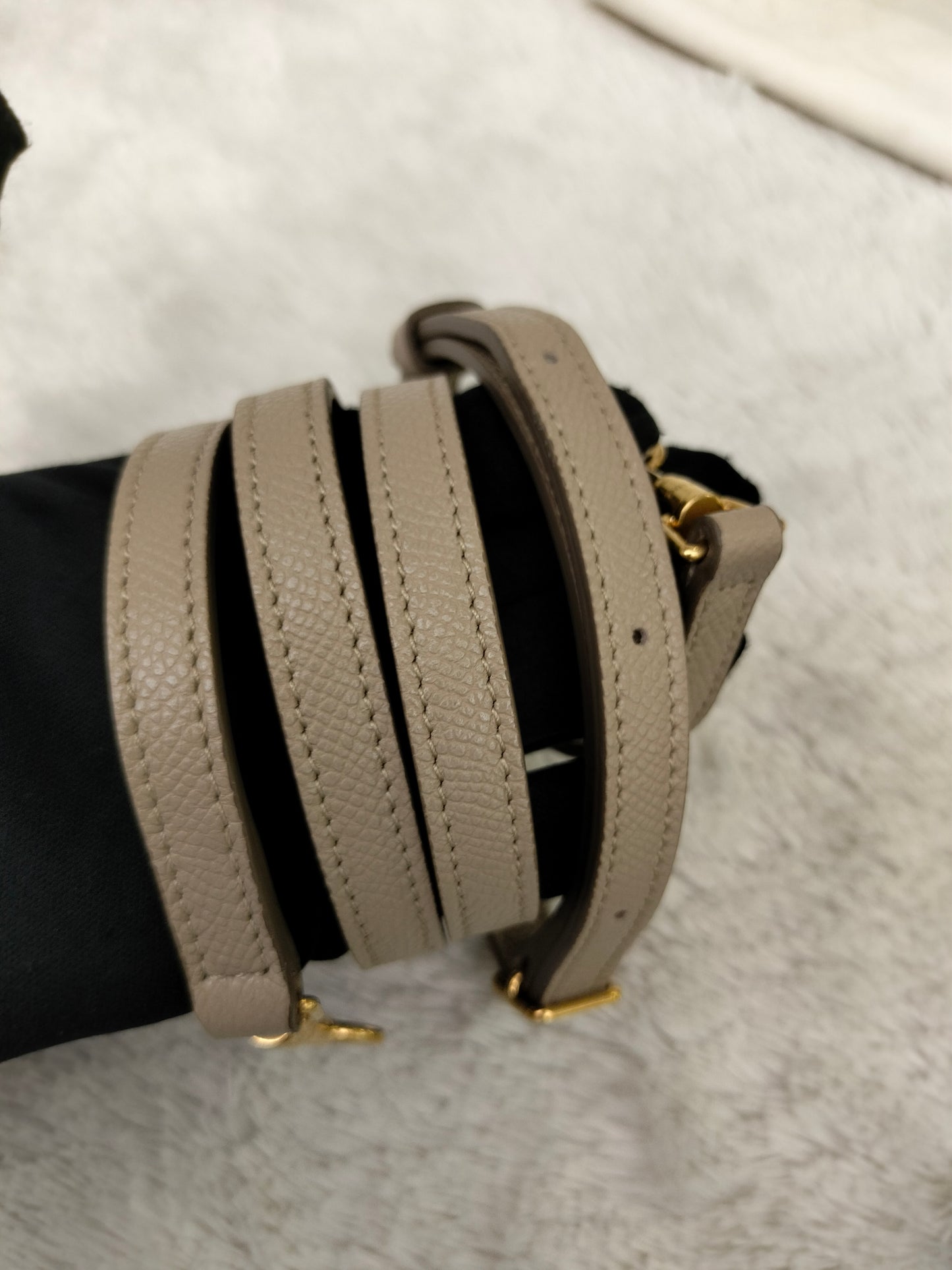 Celine Nano Belt Grained Light Taupe GHW 2019