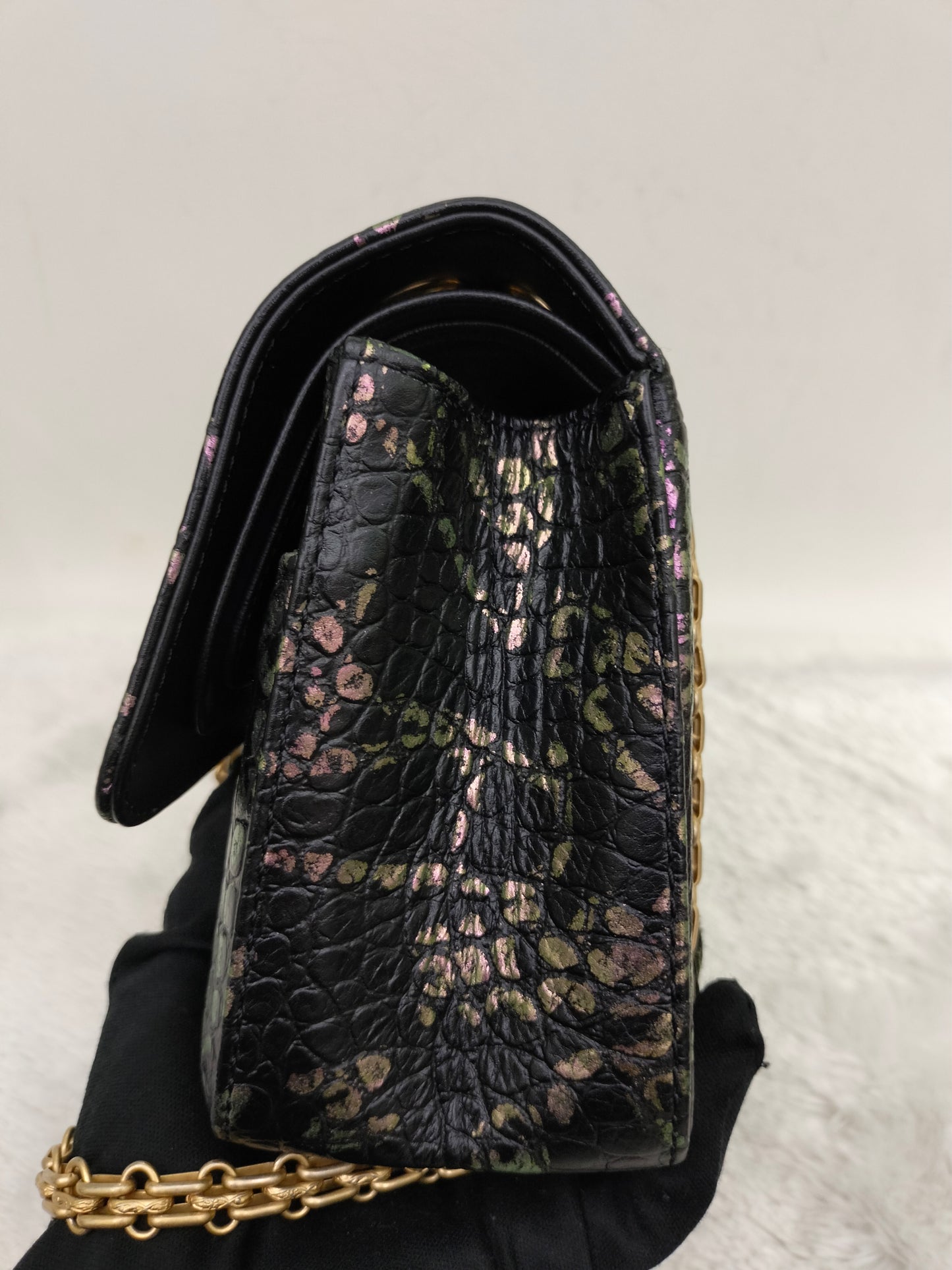 Chanel Reissue Medium Croco Graffity Black GHW DF #28