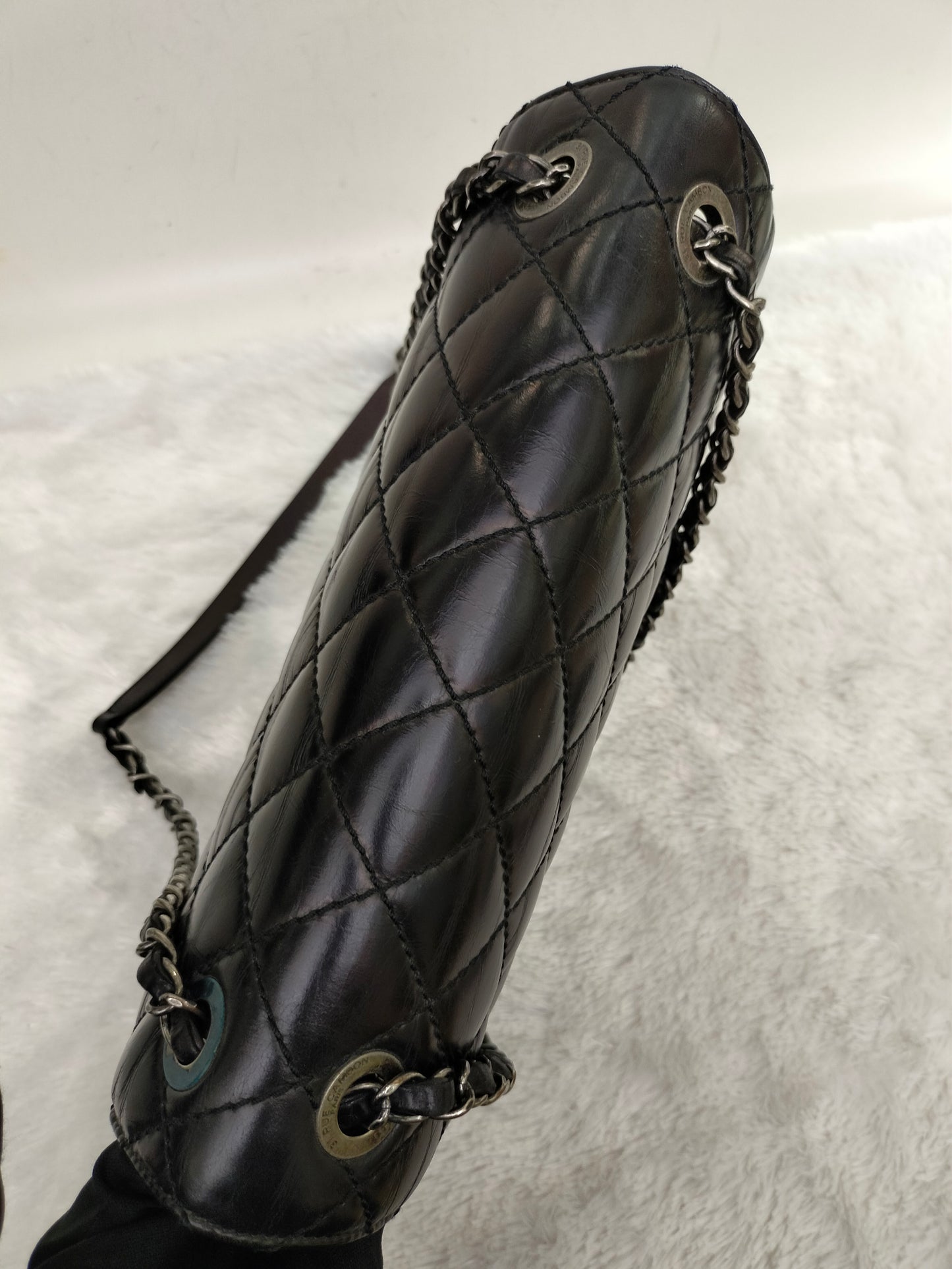Chanel Day Trip Flap Calfskin Black RHW #22