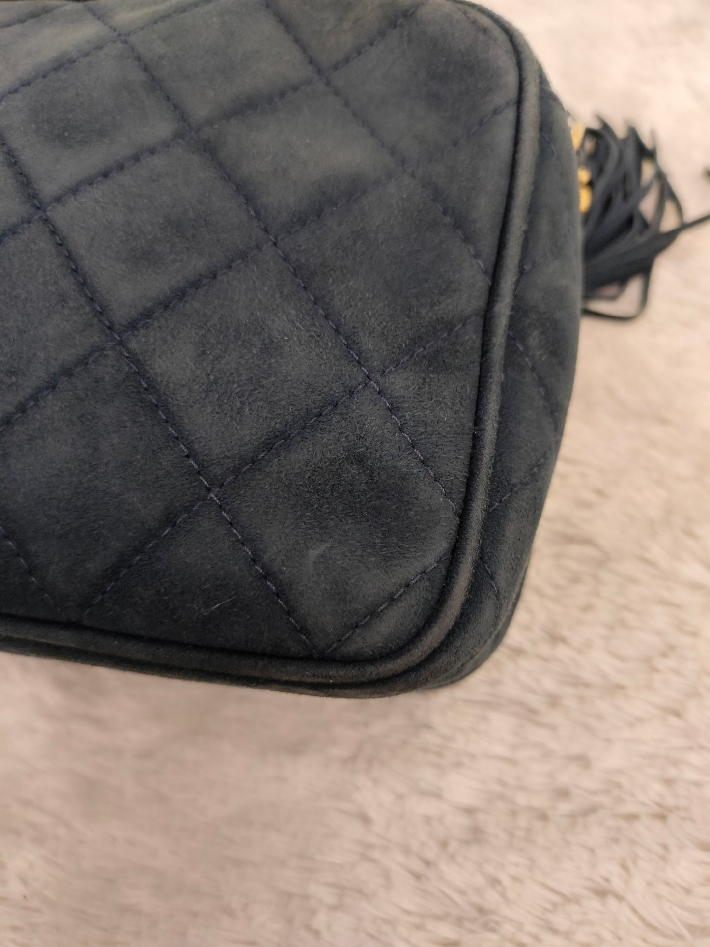 Chanel Mini Camera Suede Navy GHW #1