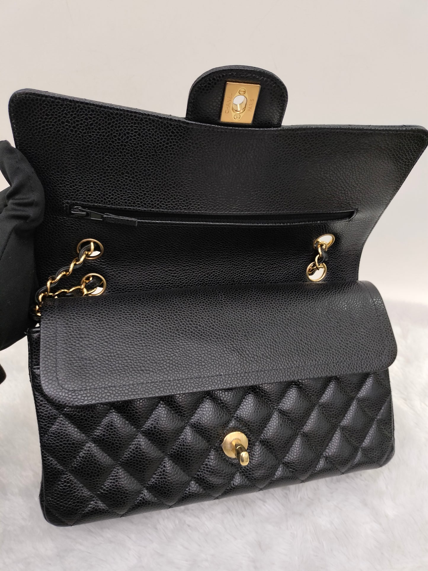 Chanel Medium Caviar Black GHW DF #29