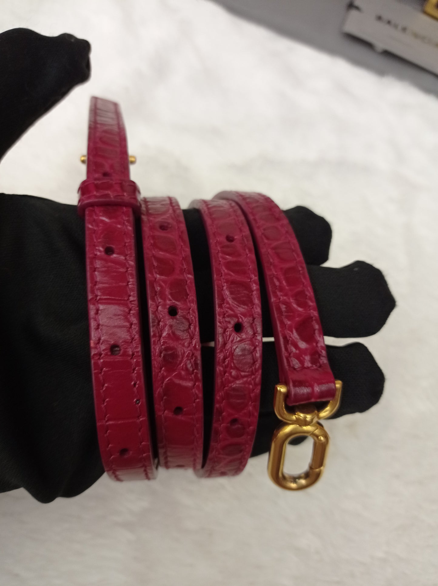 Balenciaga Hourglass Small Croco Raspberry GHW