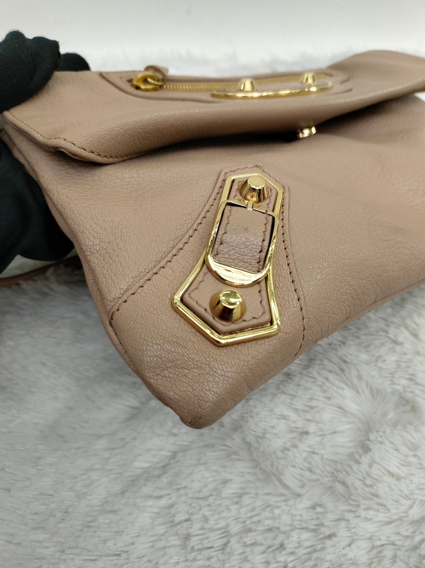 Balenciaga Envelope Clutch Rose De Sable GHW