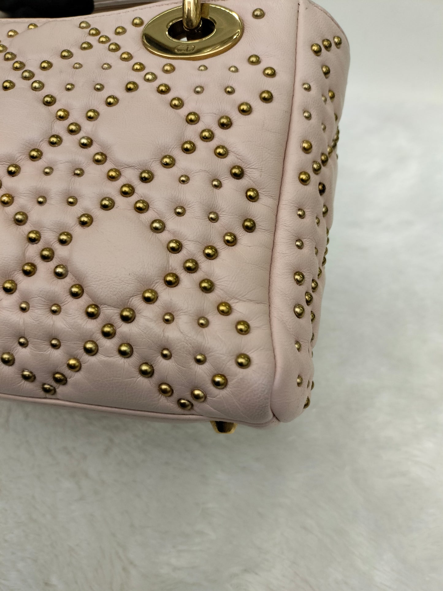 Lady Dior Mini Supple Studded Soft Pink GHW 2017
