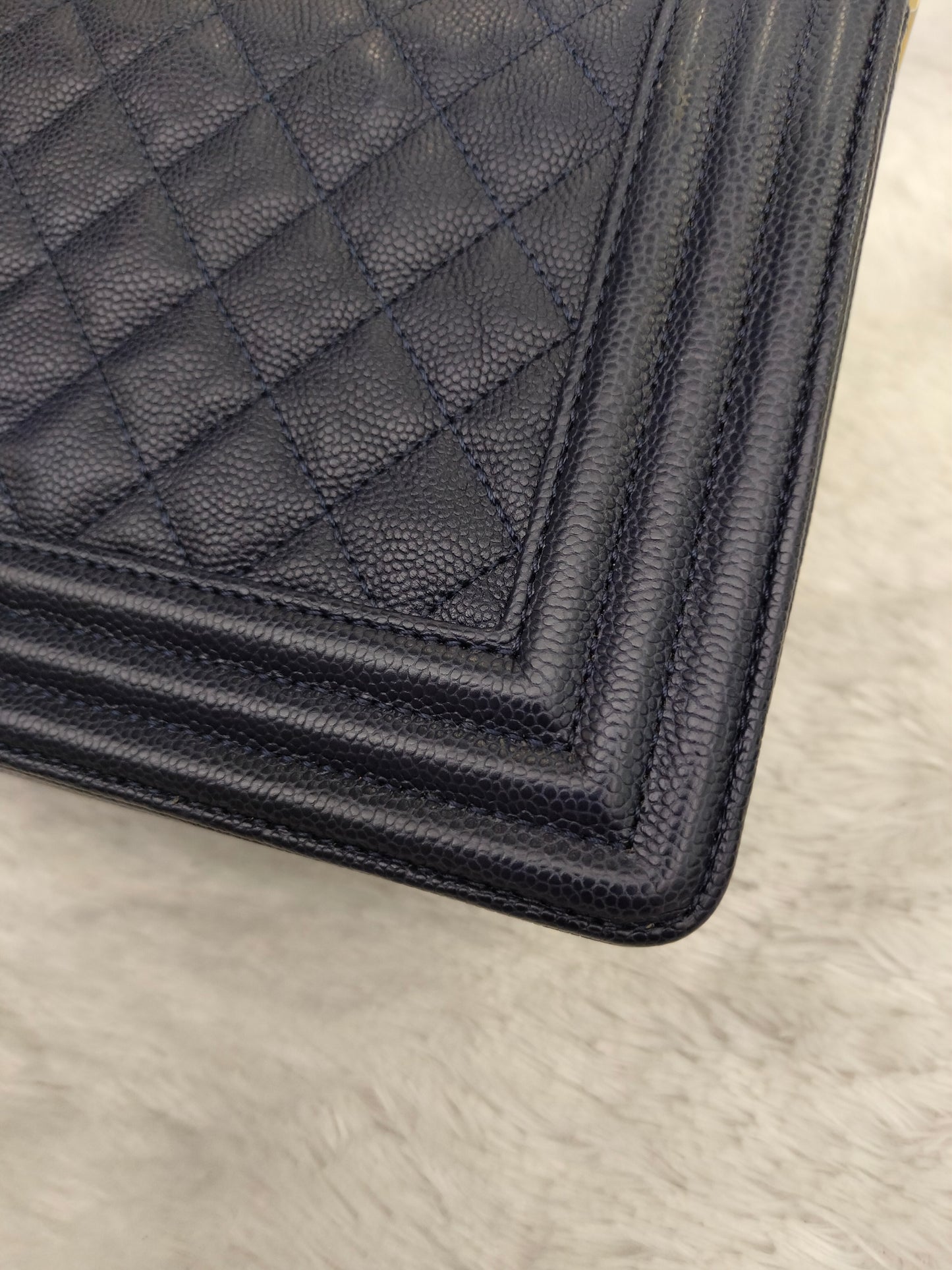 Chanel Boy 25 Caviar Navy GHW #25