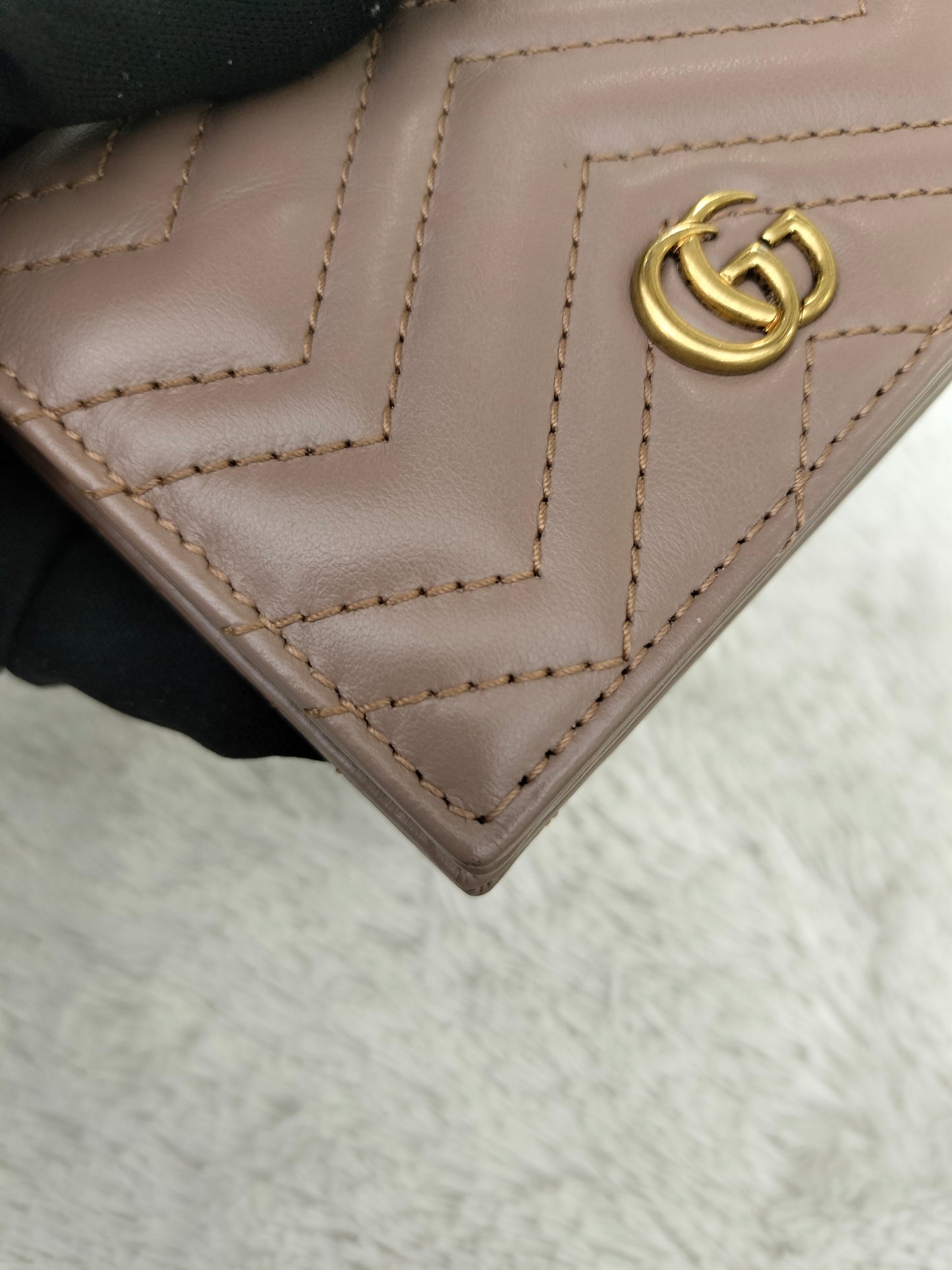 Gucci Card Case Wallet Marmont Dusty Pink GHW