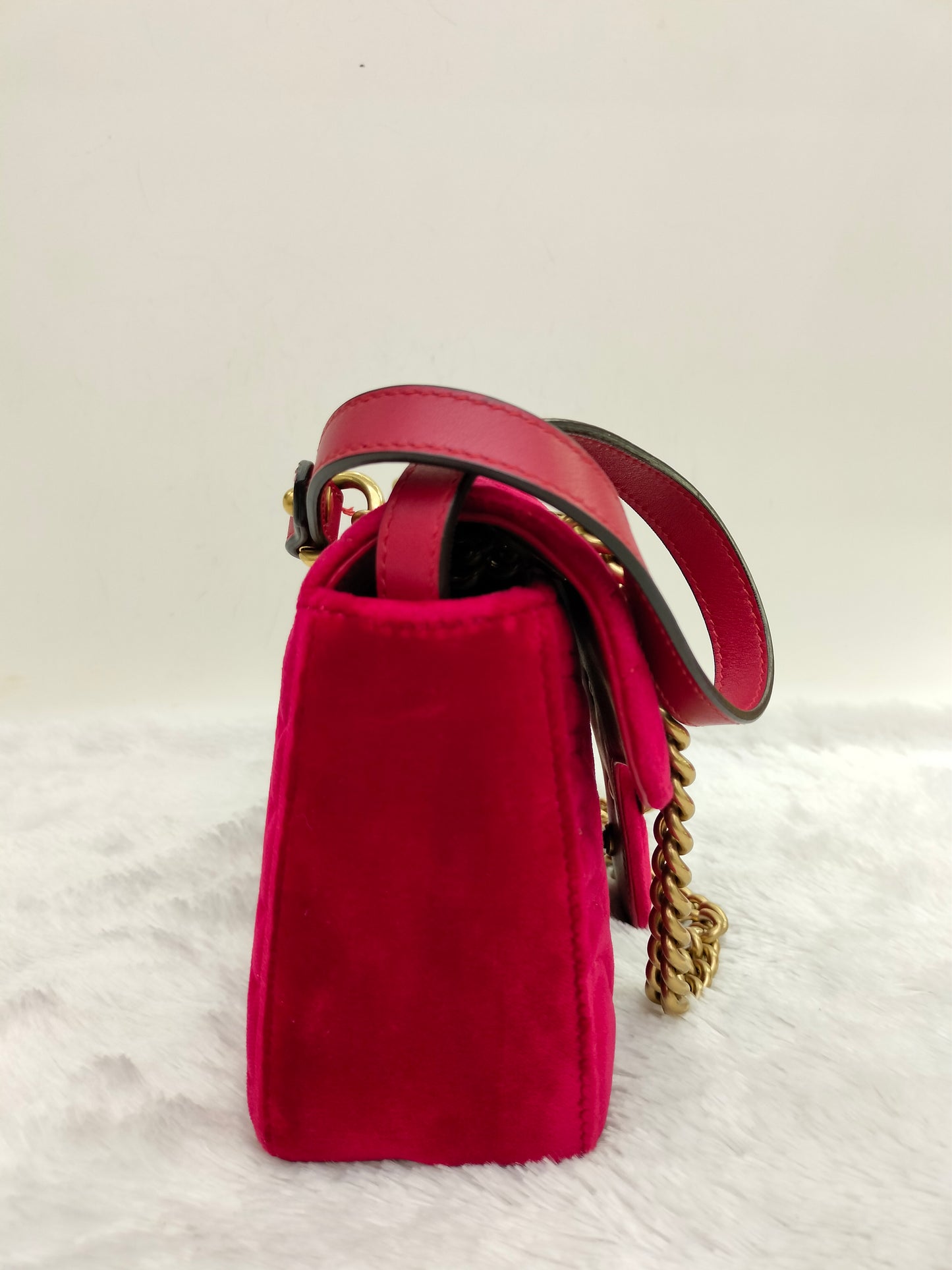 Gucci Marmont Small Velvet Red GHW 2018