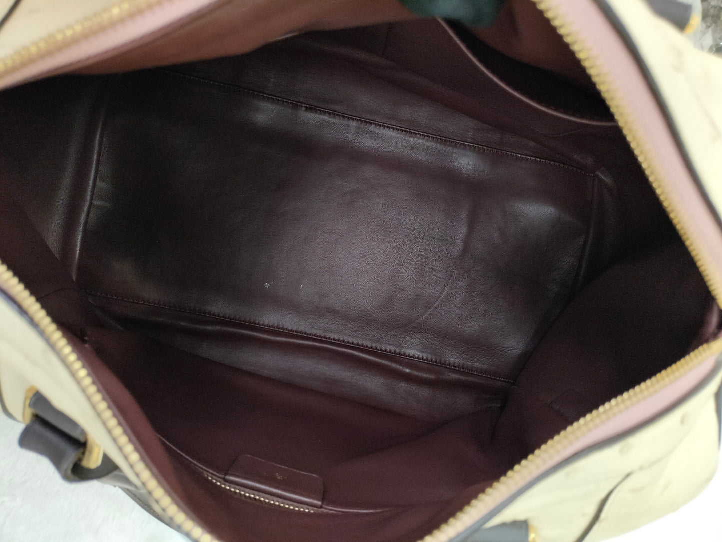 Loewe Fusta Ostrich Anagram Beige Brown GHW 2011