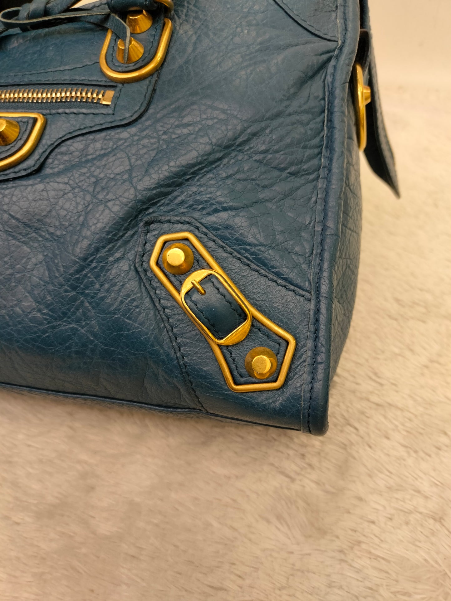 Balenciaga Small City Edge Blue GHW 2017