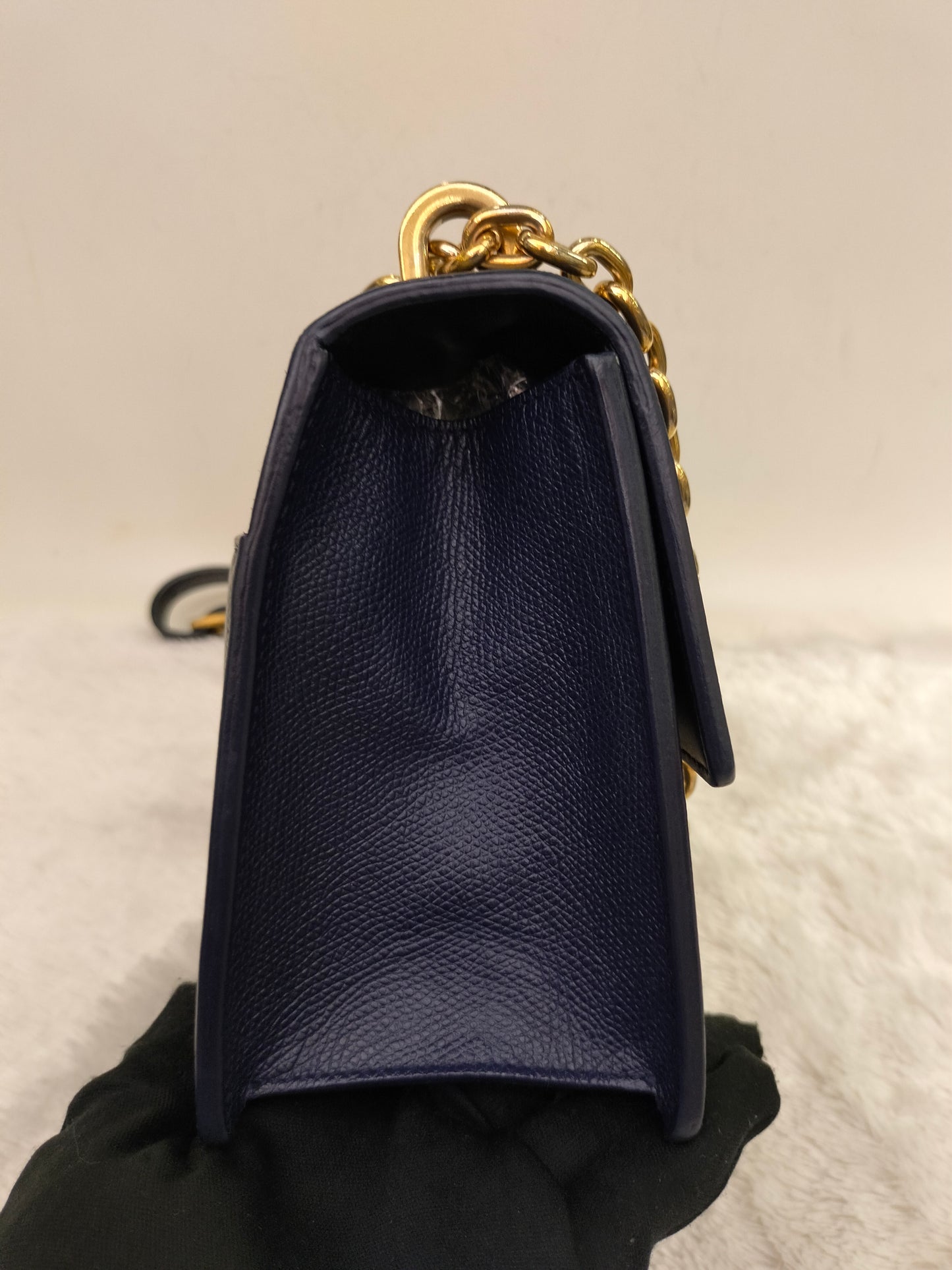 Dior Montaigne East West Grained Navy Blue GHW 2019