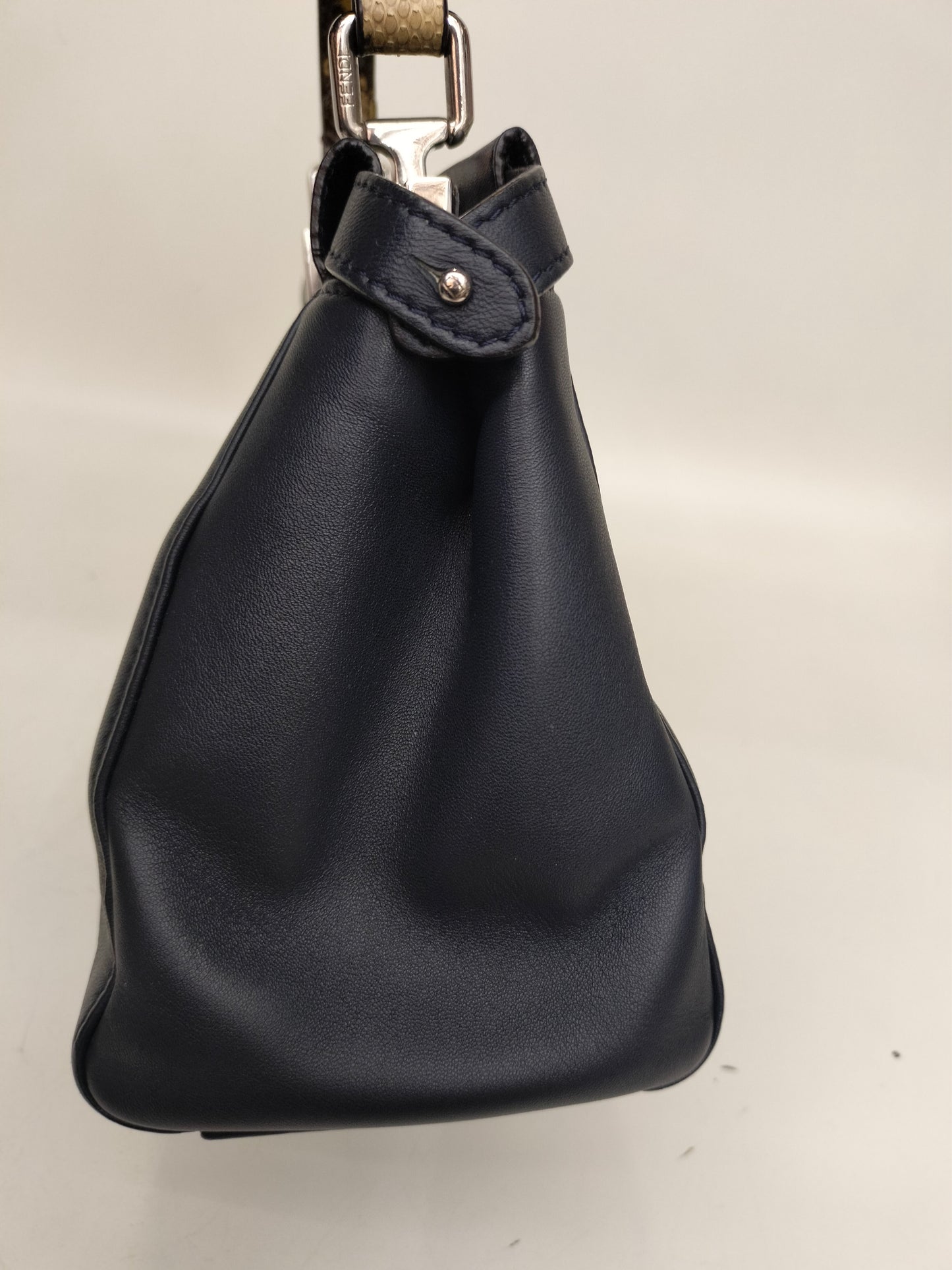 Fendi Peekaboo Mini Monster Black Handle Python SHW
