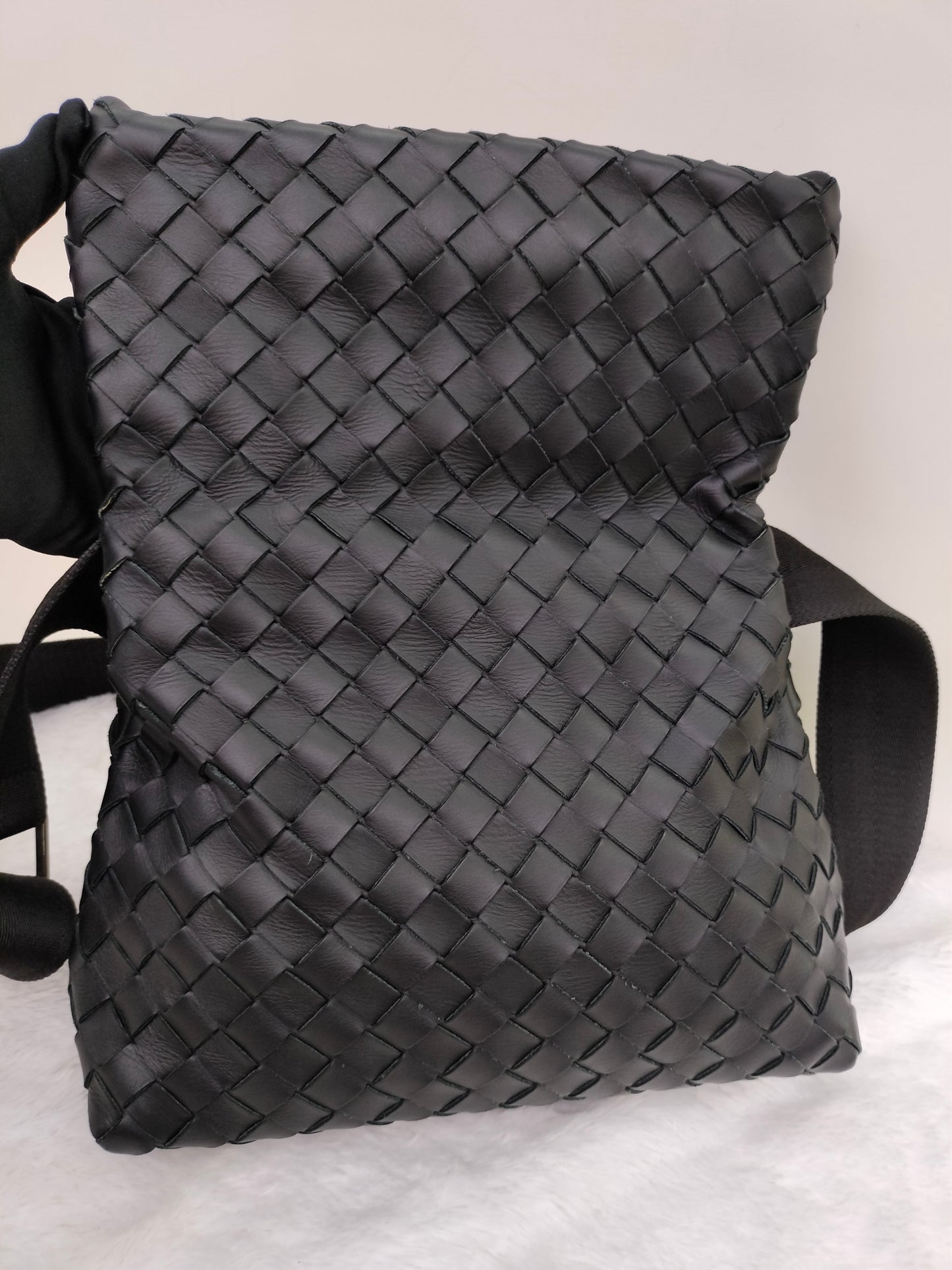 Bottega Veneta Fold Over Flap Black SHW