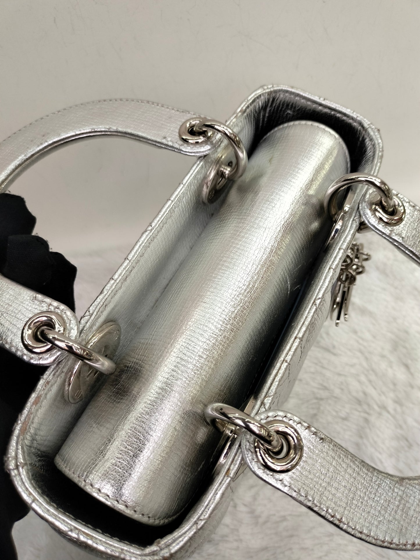 Lady Dior Small Metallic Silver SHW 2019