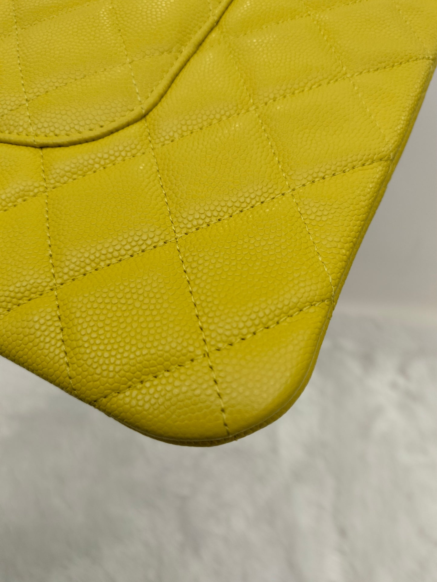 Chanel O'Case Clutch Caviar Yellow LGHW (CHIP)