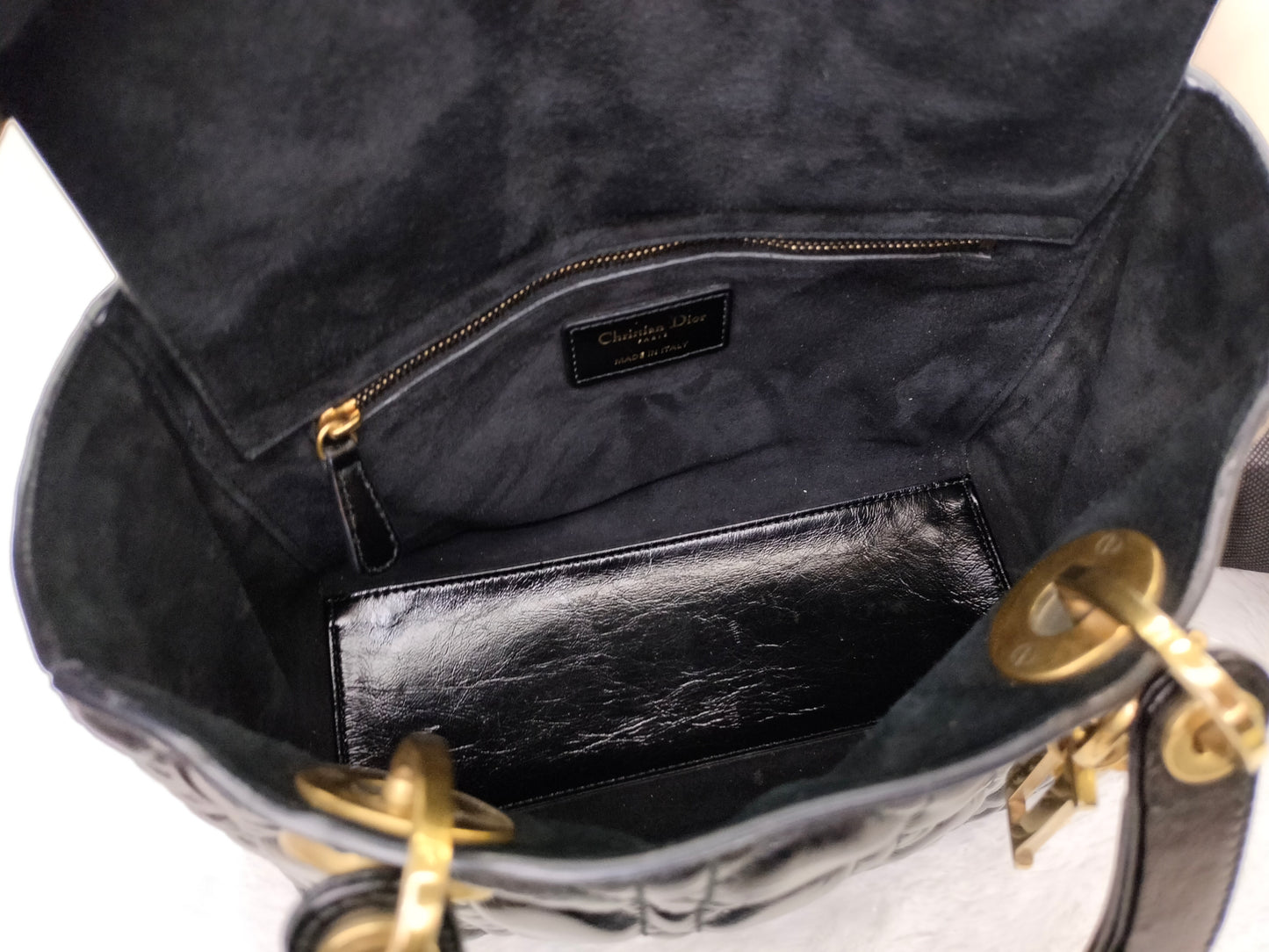 Lady Dior Medium Calfskin Cannage Black GHW 2018