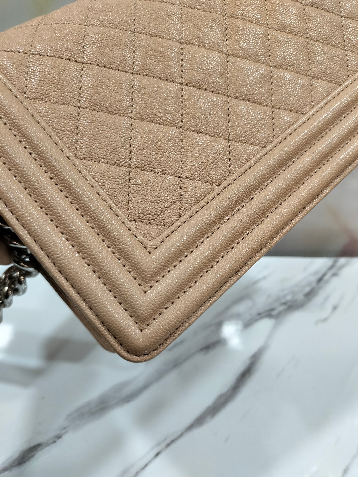 Chanel Boy 25 Caviar Beige SHW #28