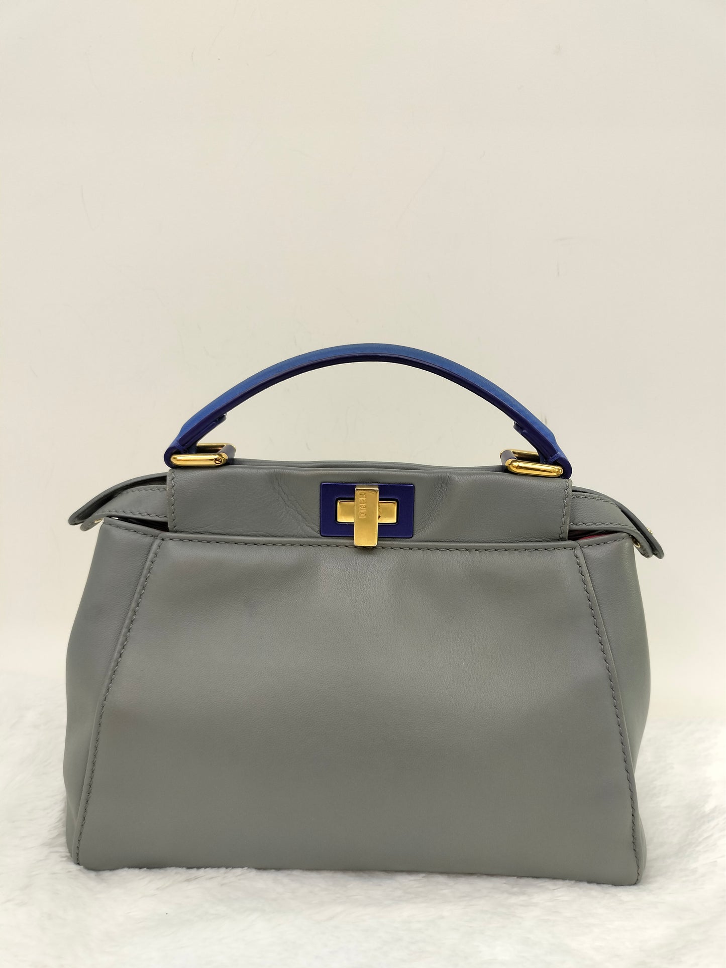 Fendi Peekaboo Mini Grey Blue GHW