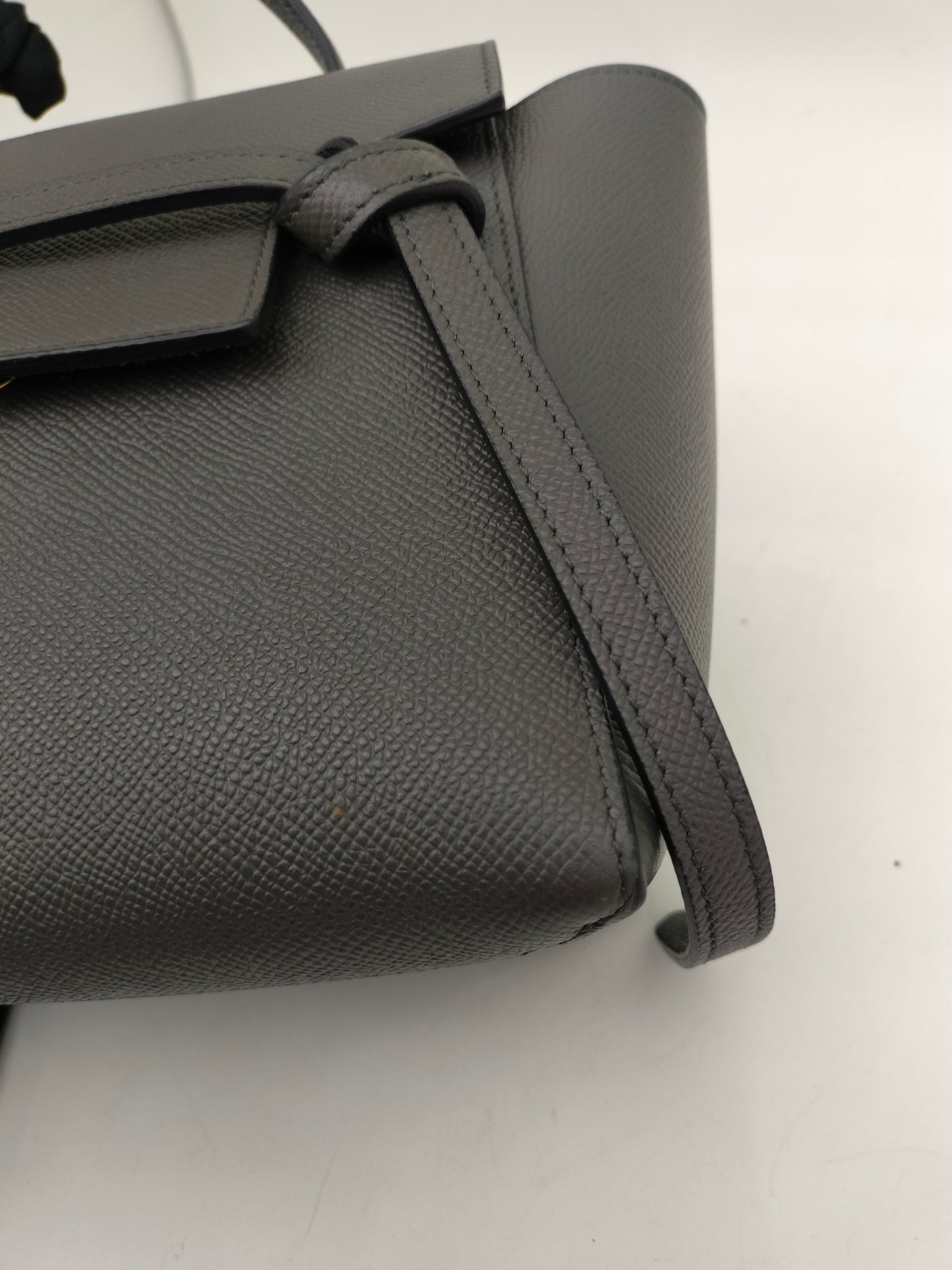 Celine Nano Belt Grained Grey GHW 2022