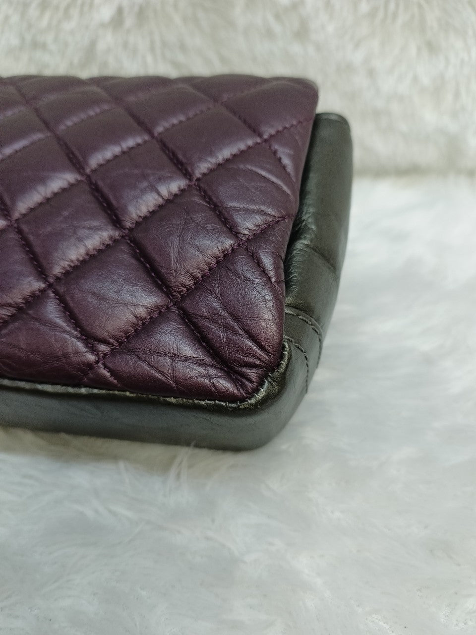 Chanel Mini Flap Lady Pearly Grey Purple SHW #17 Size 19x13x6cm