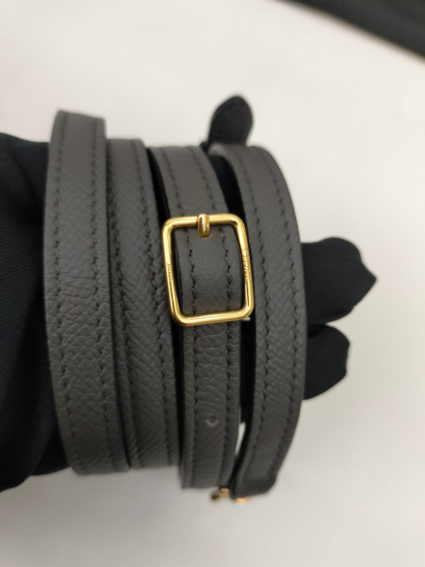 Celine Nano Belt Grained Grey GHW 2022