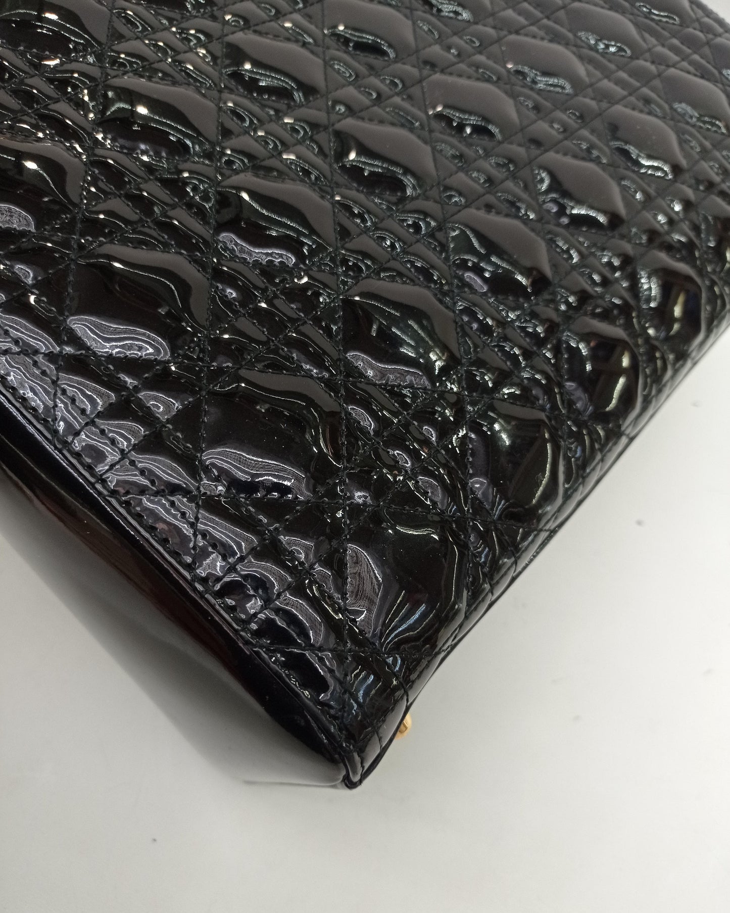Lady Dior Large Patent Black GHW 2015