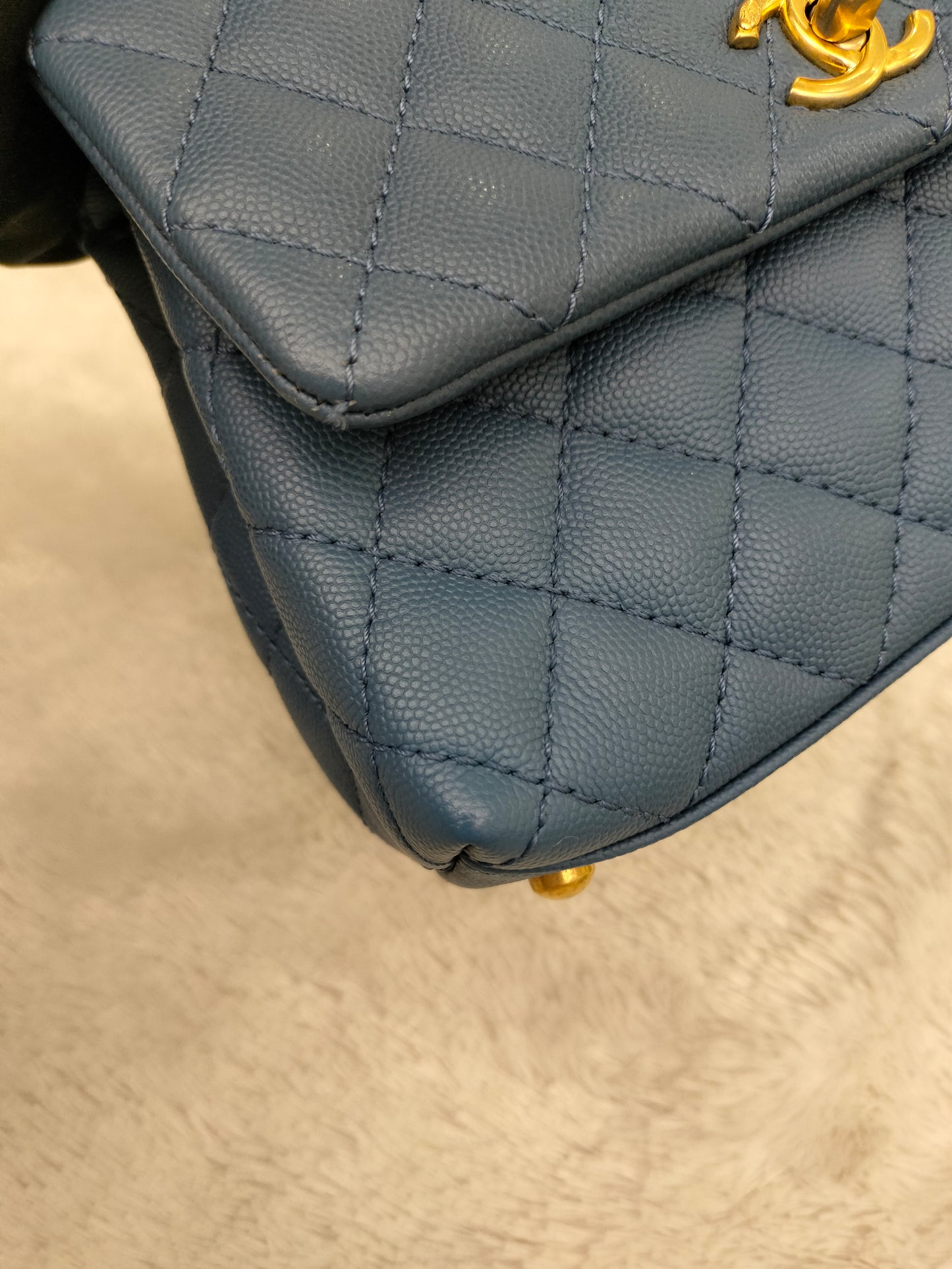 Chanel Coco Handle Small Caviar Blue GHW #25