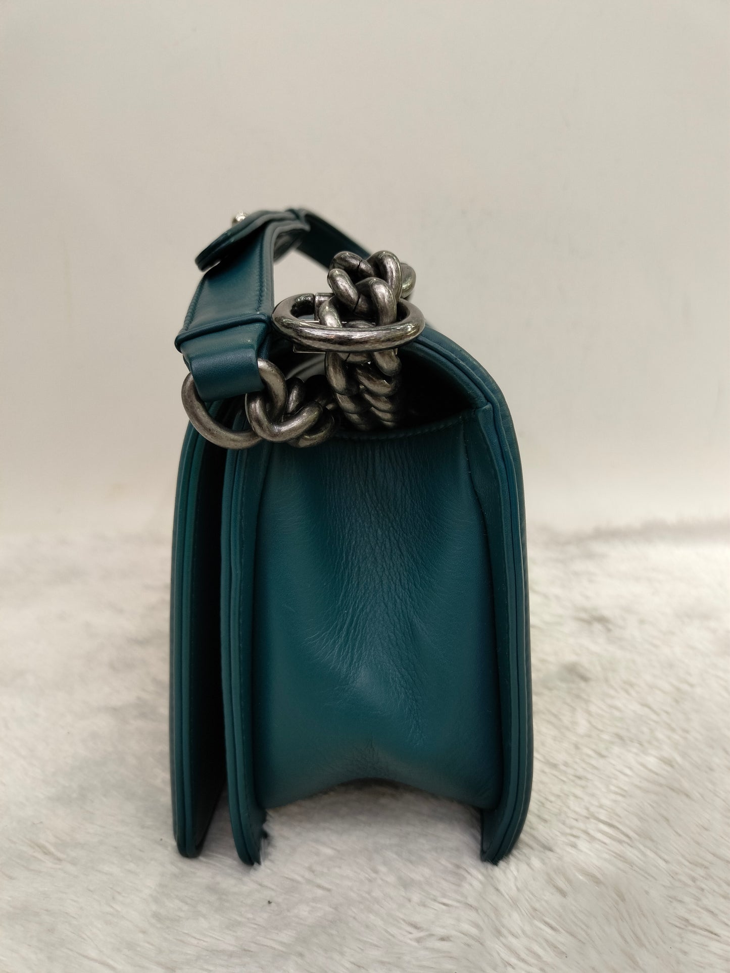 Chanel Boy 25 Lamb Turquoise RHW #19