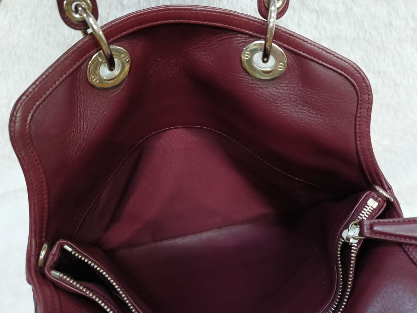 Dior Granville Cannage Lambskin Maroon SHW 2011