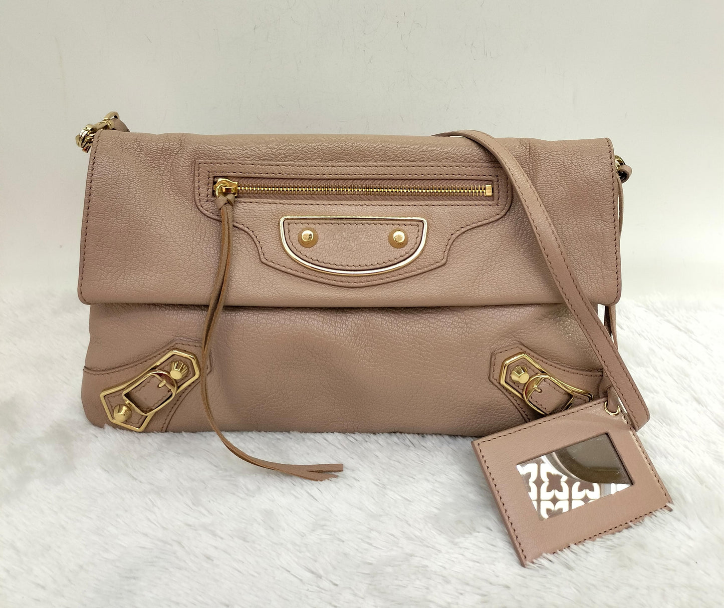 Balenciaga Envelope Clutch Rose De Sable GHW