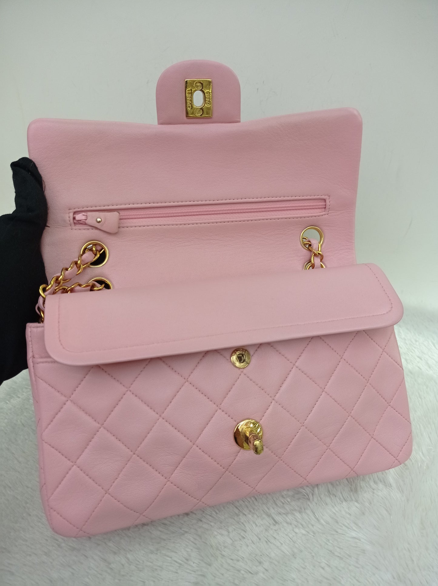 Chanel Small Lamb Pink Vintage GHW DF #4