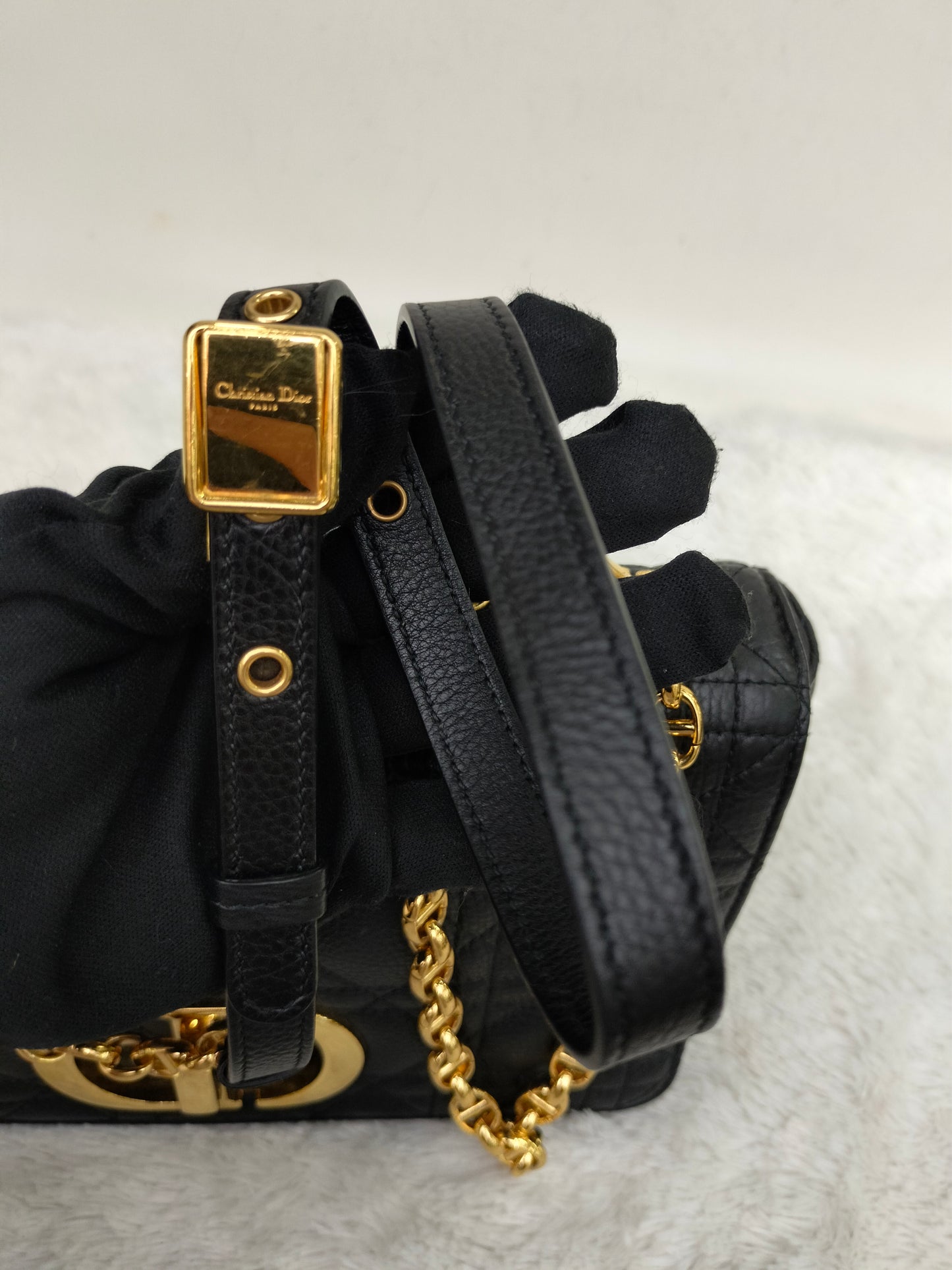 Dior Caro Medium Grained Black GHW 2022