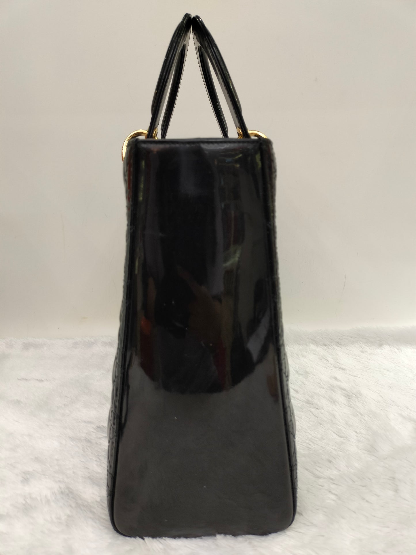 Lady Dior Large Patent Black GHW 2015