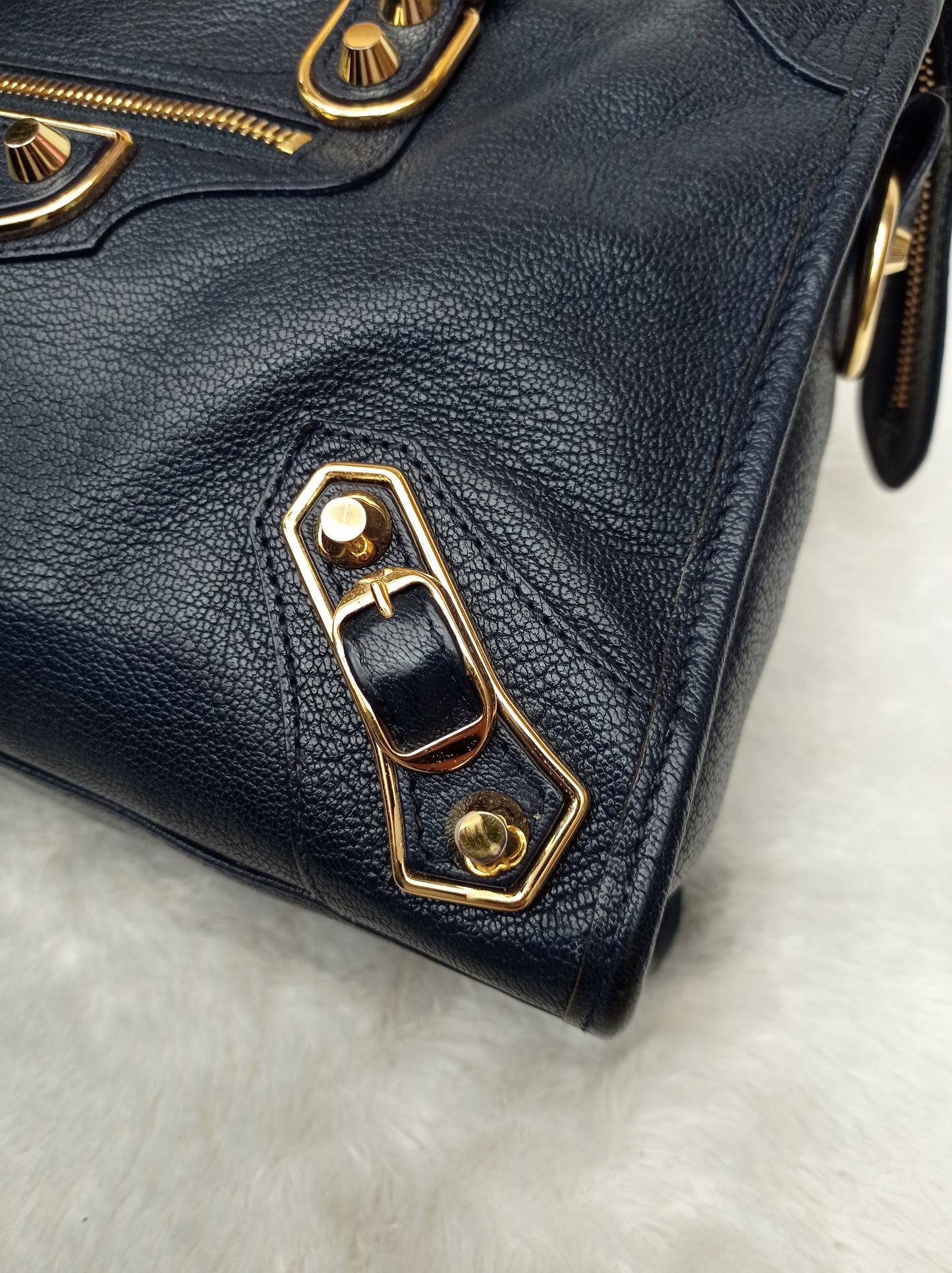 Balenciaga Small City Edge Navy GHW
