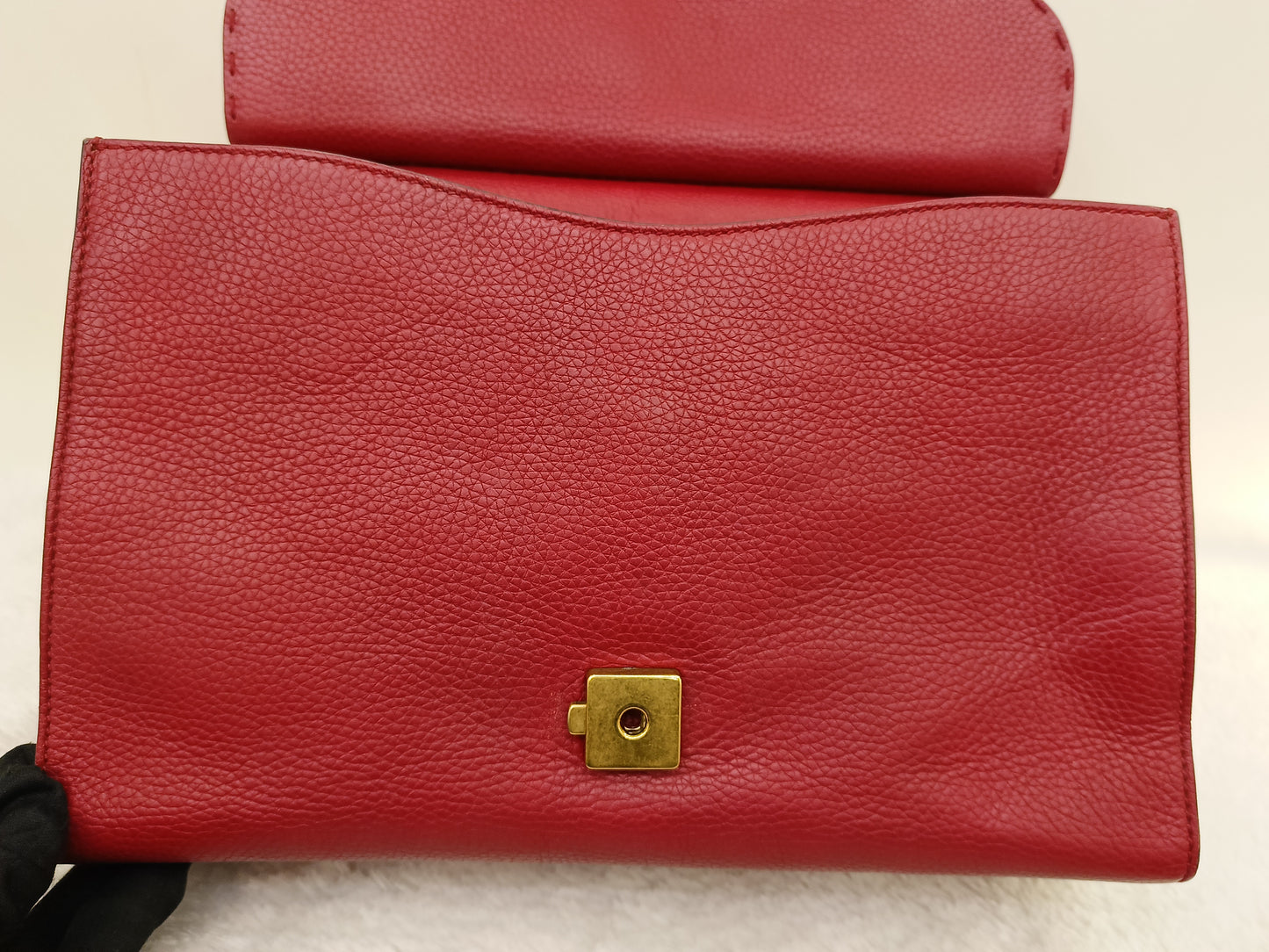 Gucci Top Handle Medium Marmont Grained Red GHW