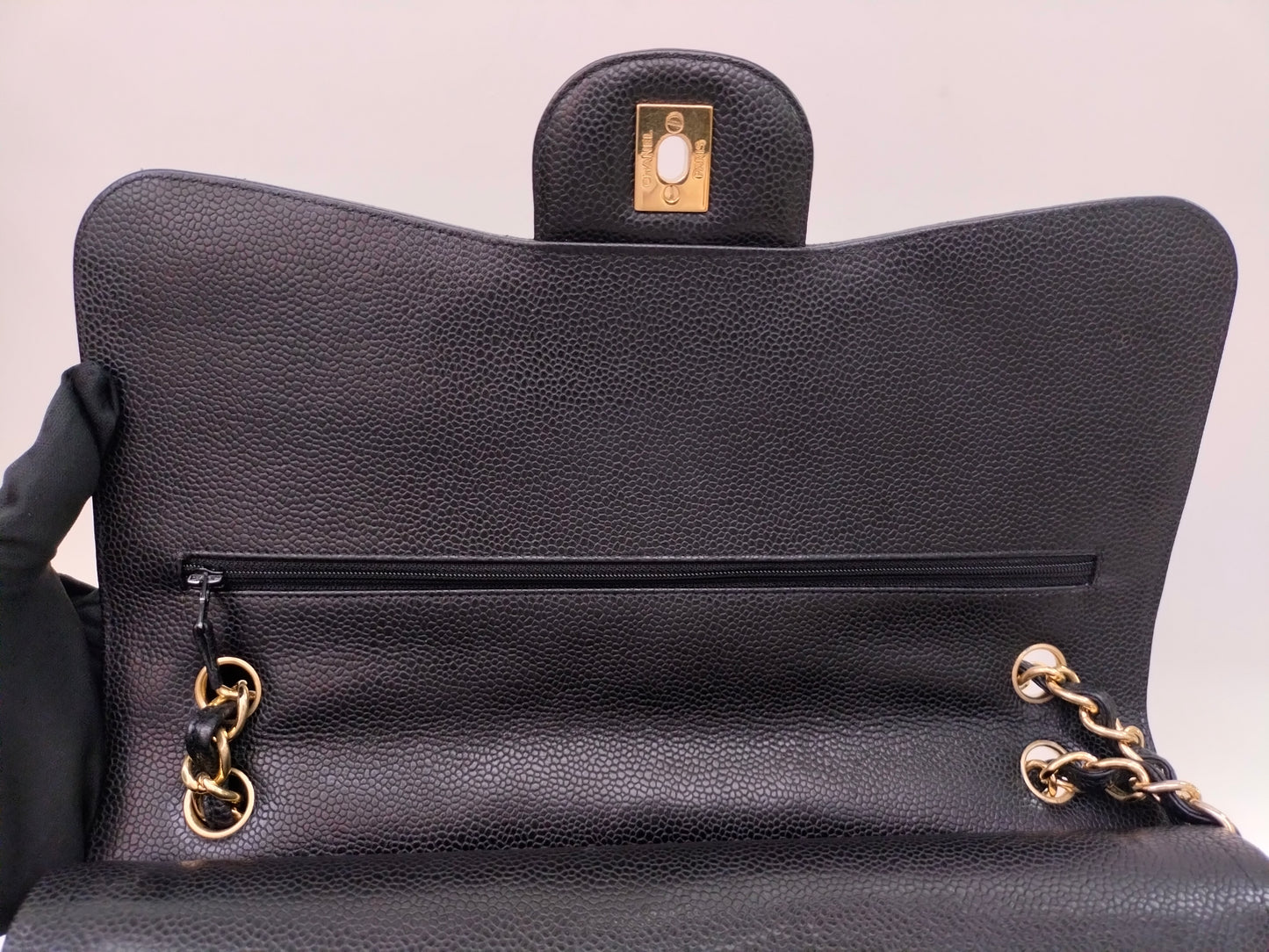 Chanel Jumbo Caviar Black GHW DF #14