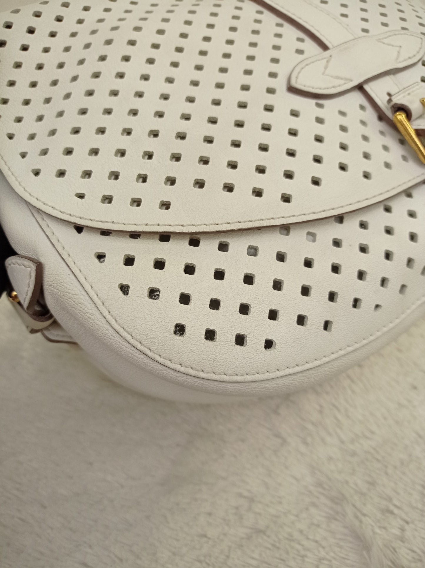LV Saumur Perforated Limited Edition White Flore