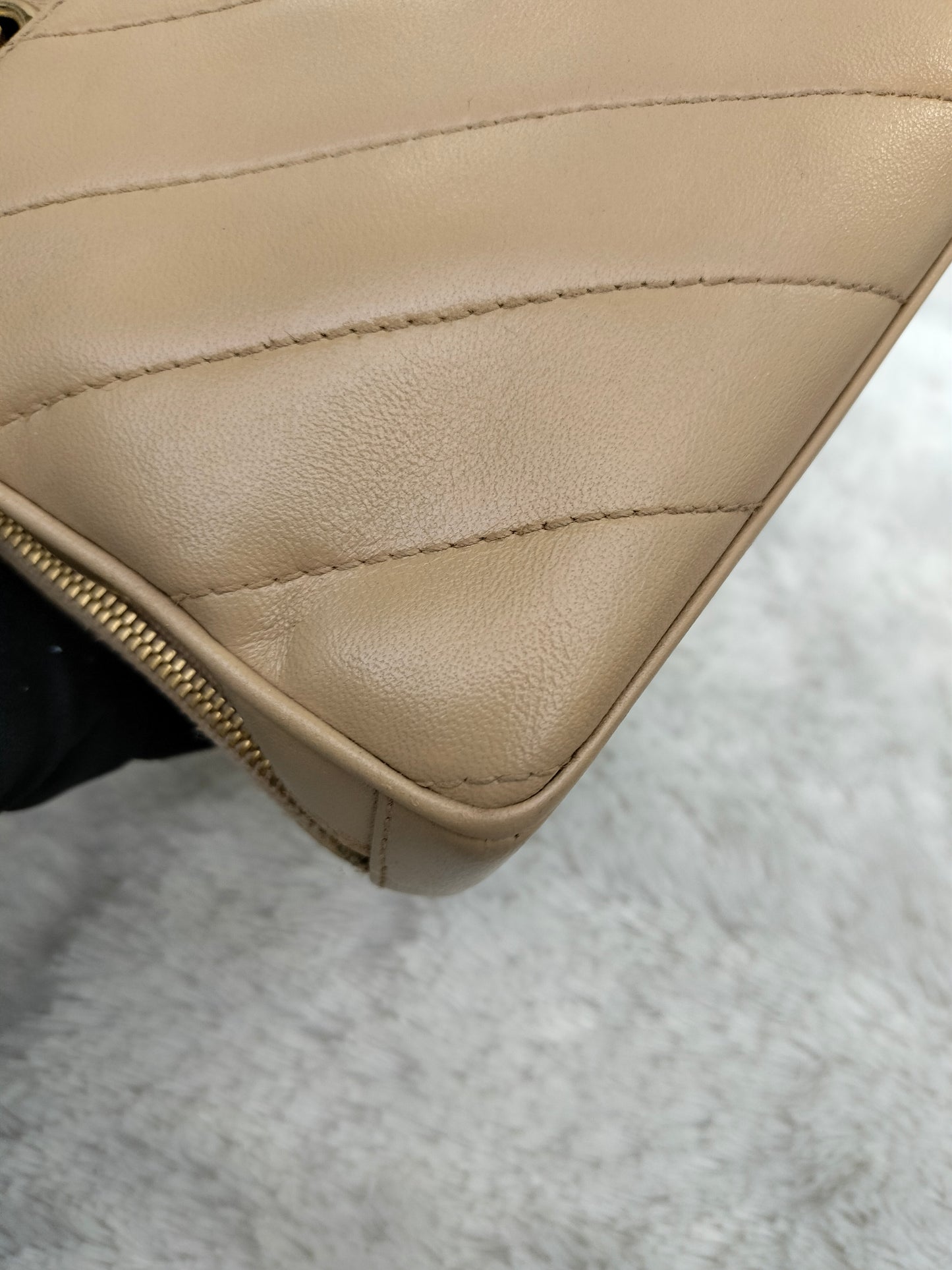 Chanel Camera Chevron Lamb Beige GHW #6