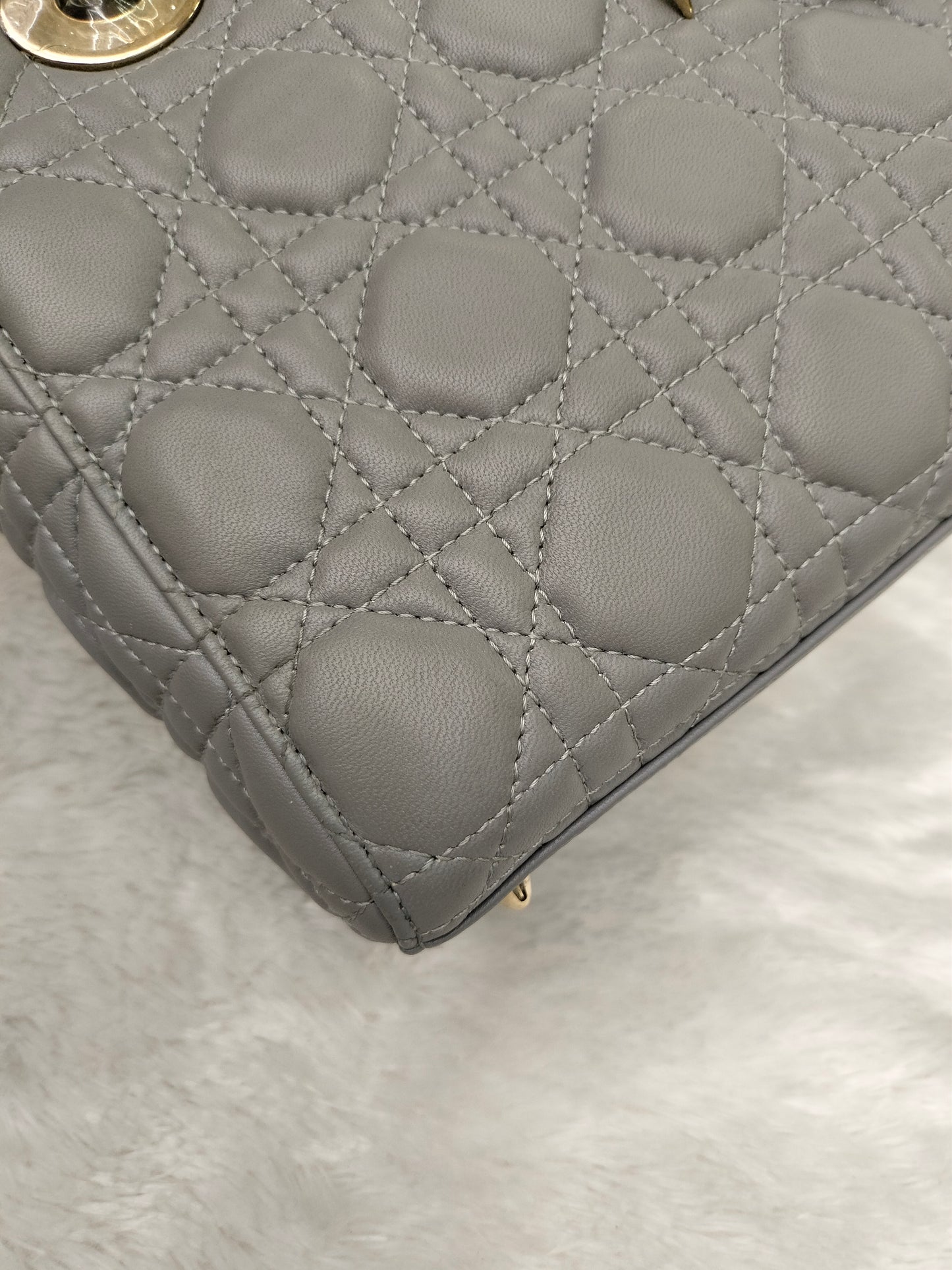 Lady Dior Small Lamb Grey GHW 2016