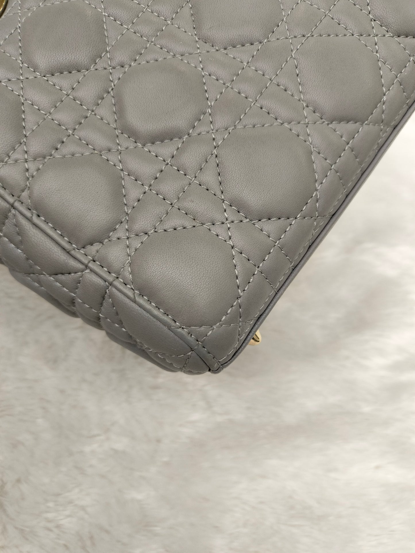Lady Dior Small Lamb Grey GHW 2016
