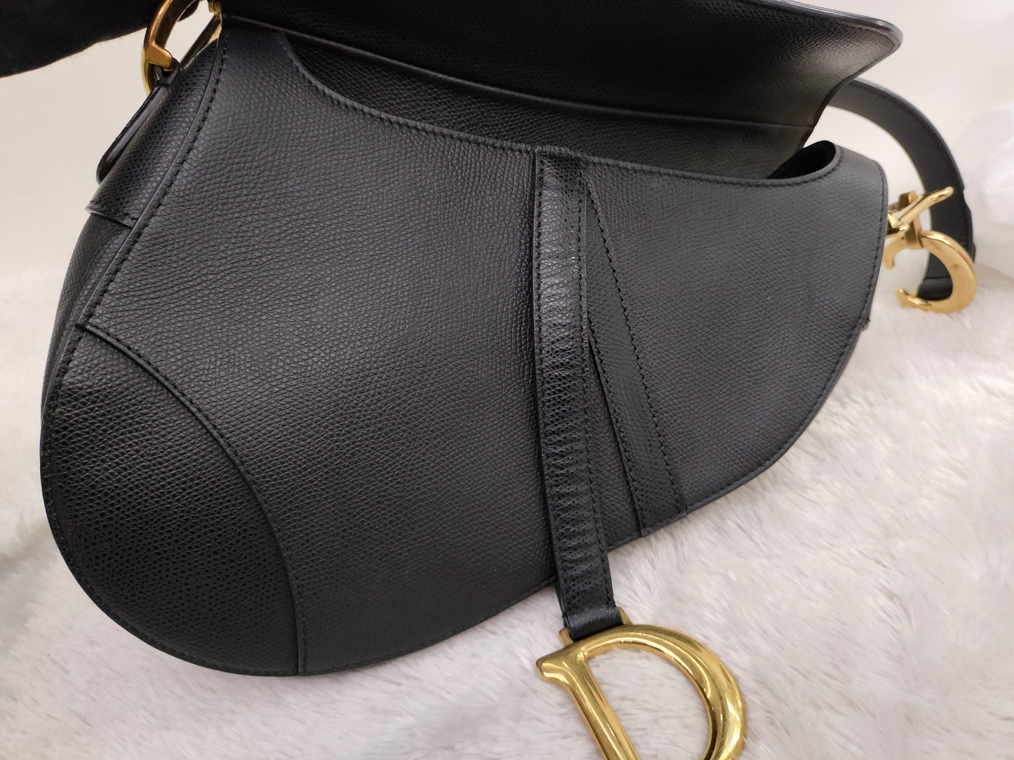 Dior Saddle Medium Grained Black GHW 2018