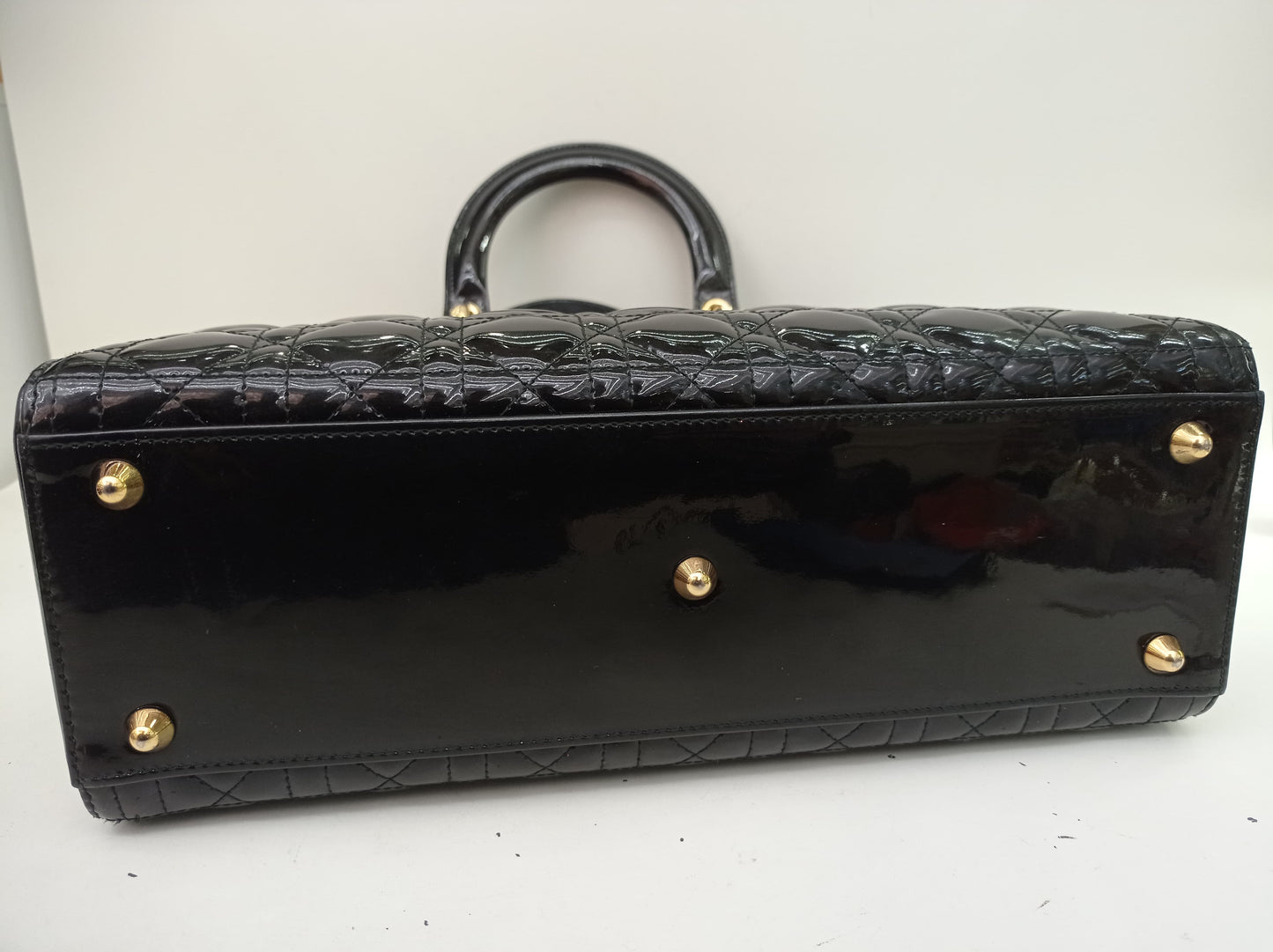 Lady Dior Large Patent Black GHW 2015