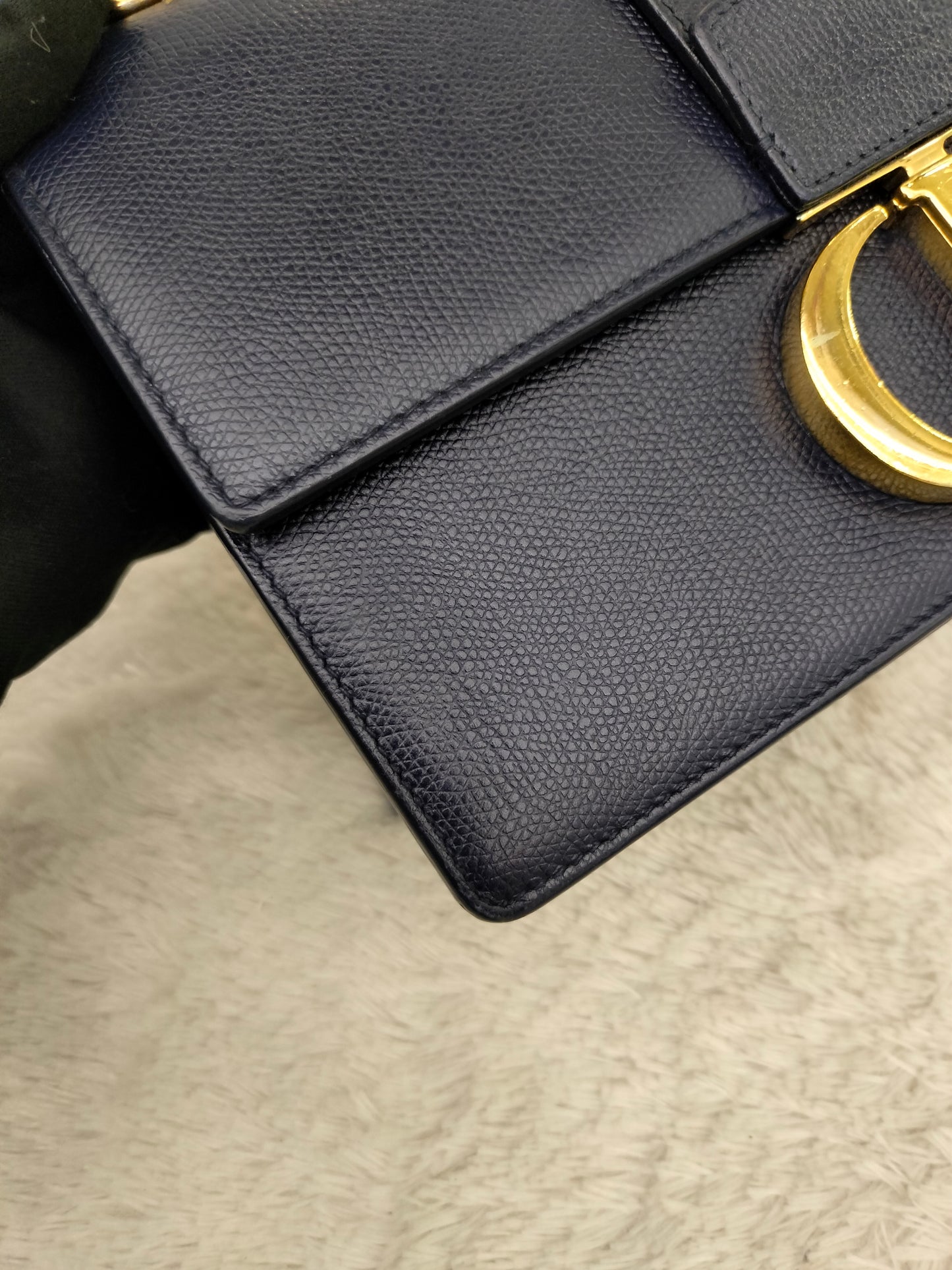 Dior Montaigne East West Grained Navy Blue GHW 2019