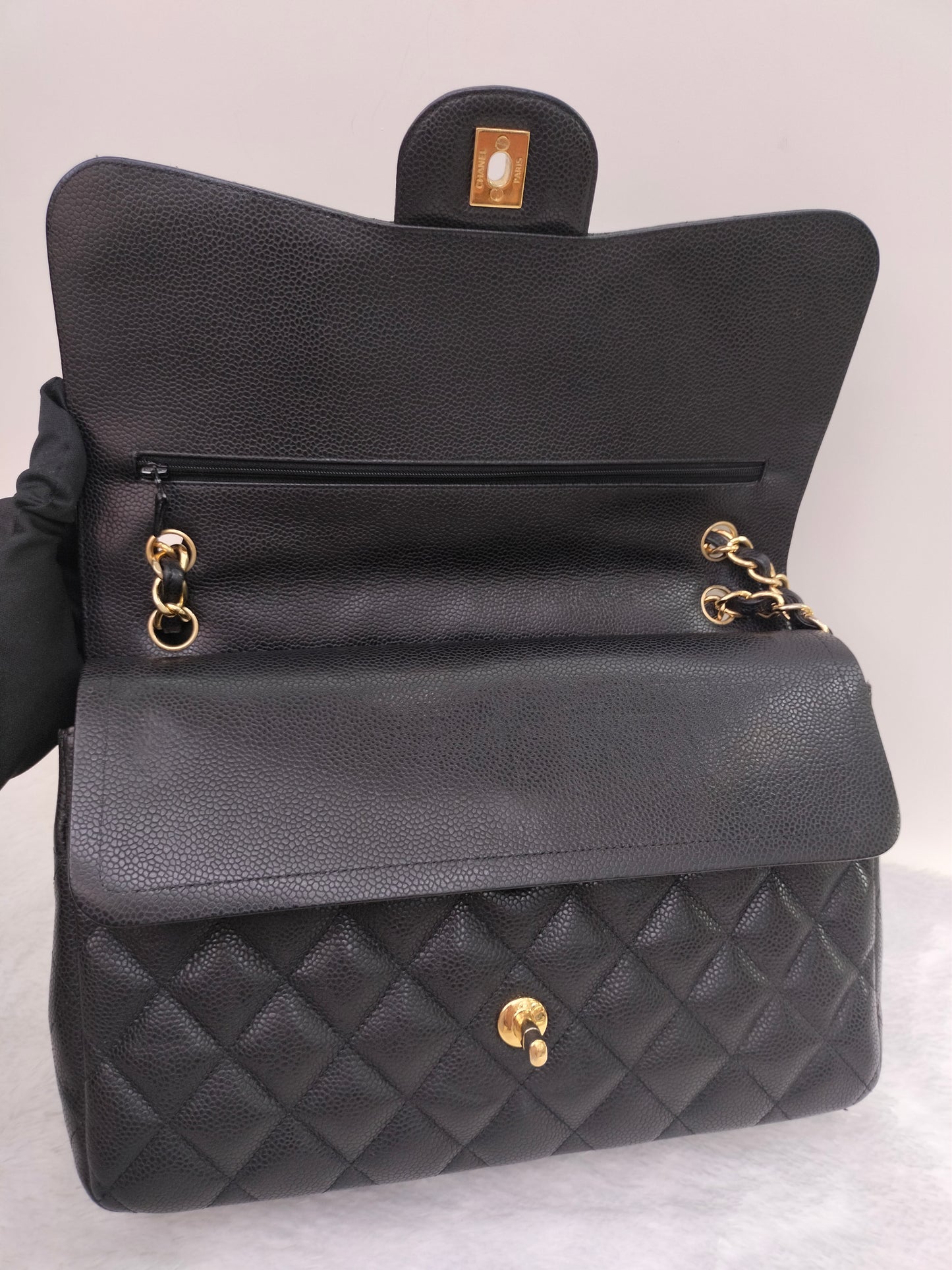 Chanel Jumbo Caviar Black GHW DF #14
