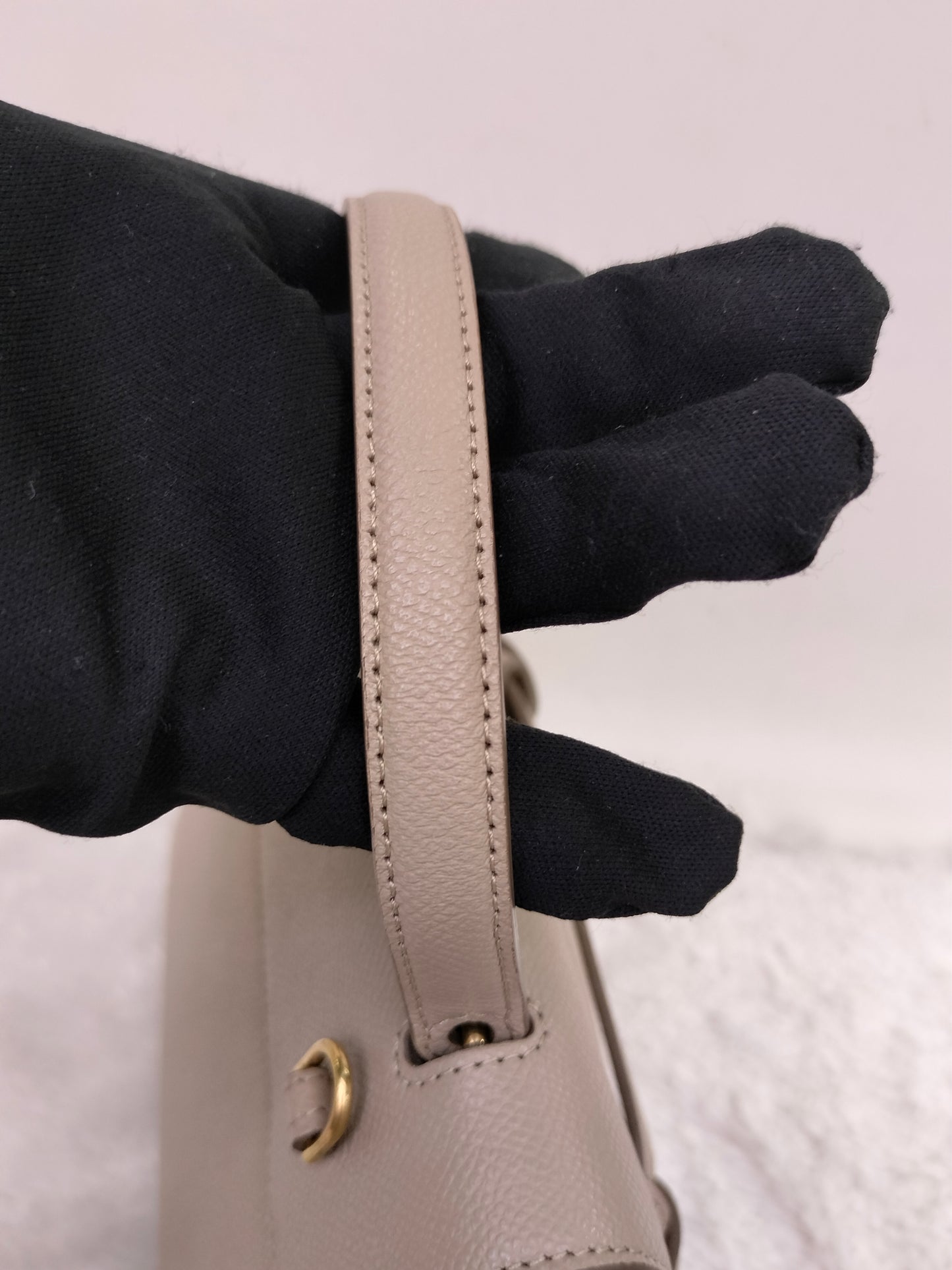 Celine Nano Belt Grained Light Taupe GHW 2019