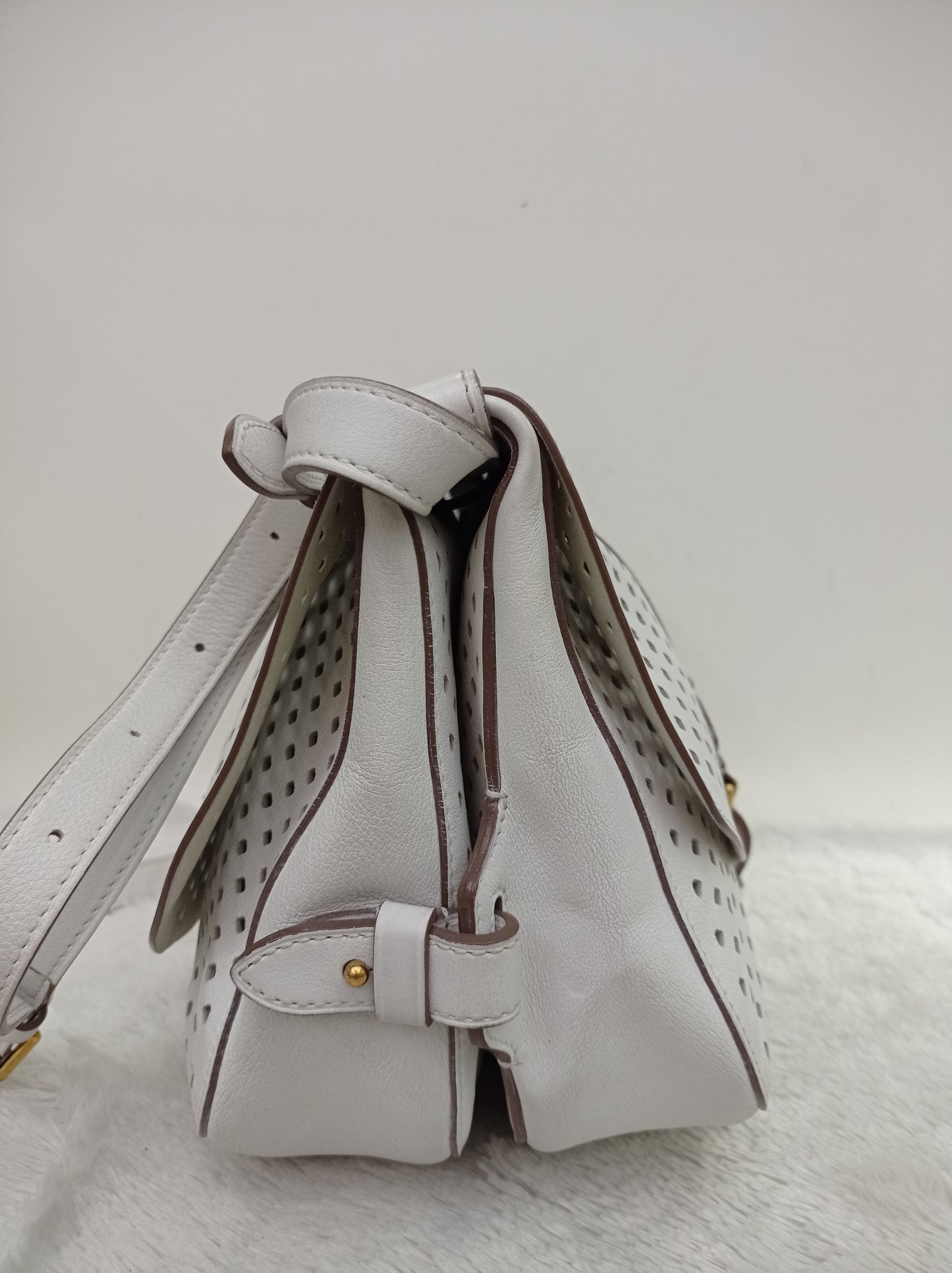 LV Saumur Perforated Limited Edition White Flore