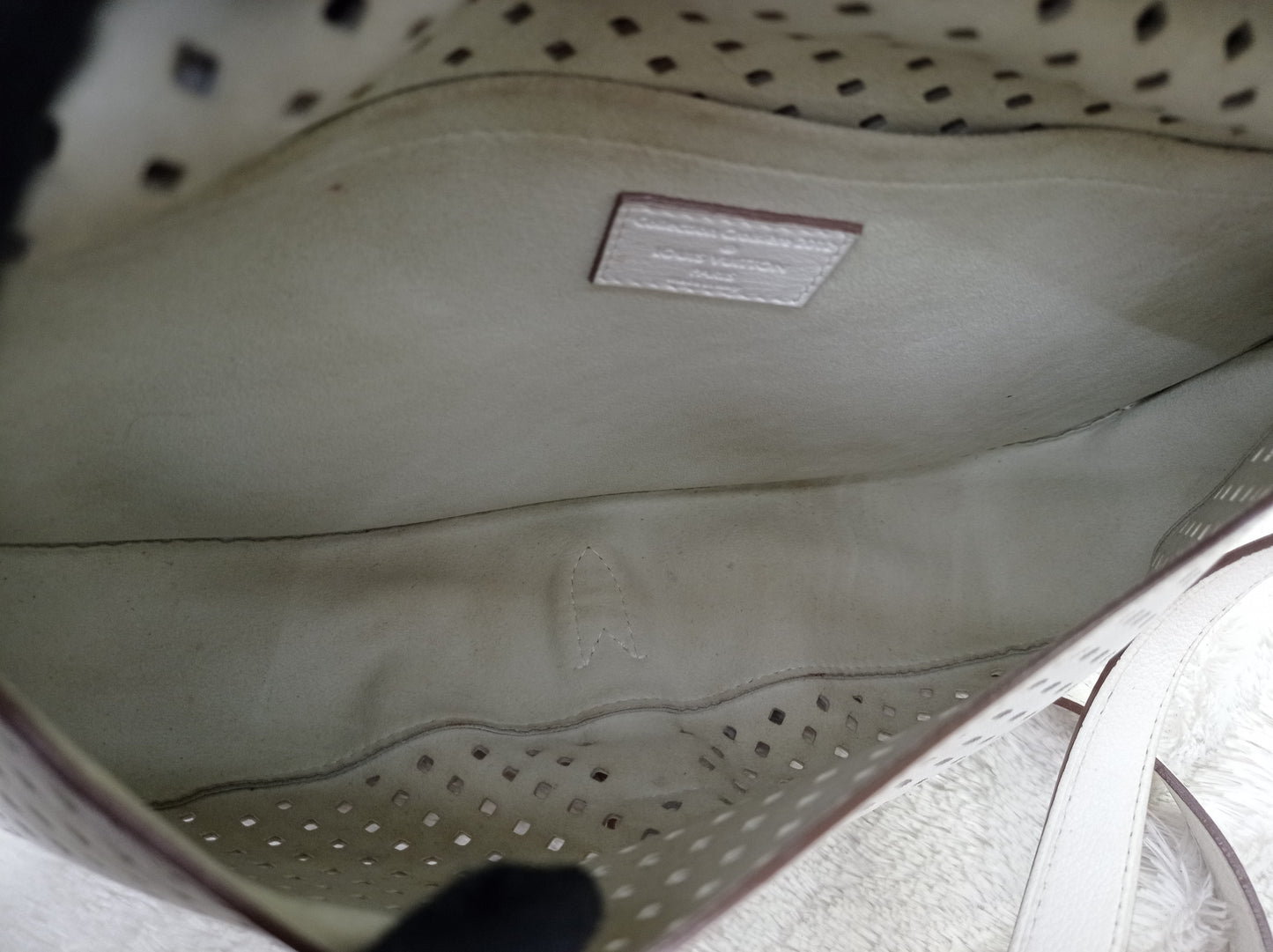 LV Saumur Perforated Limited Edition White Flore